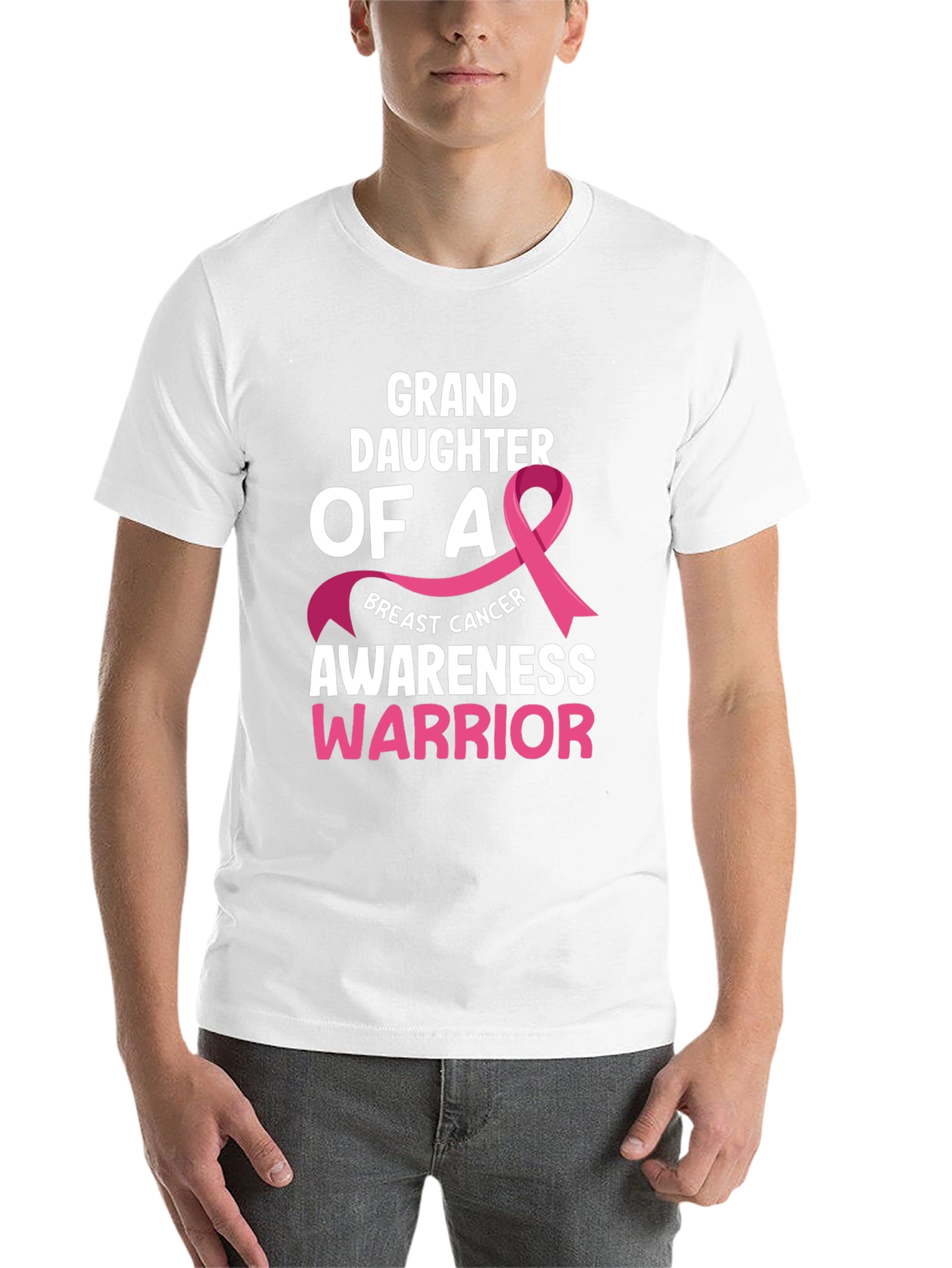 Black Granddaughter Breast Cancer Awareness Warrior T-Shirt view 14
