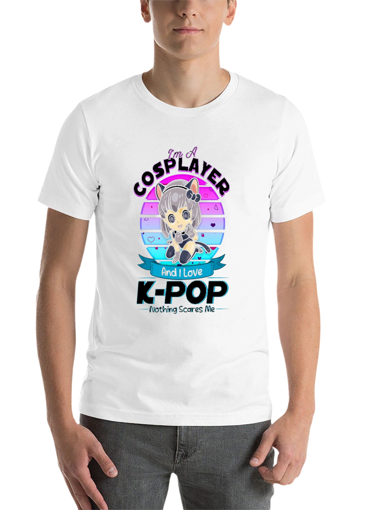 Black I'm A Cosplayer and Love K-Pop T-Shirt view 14