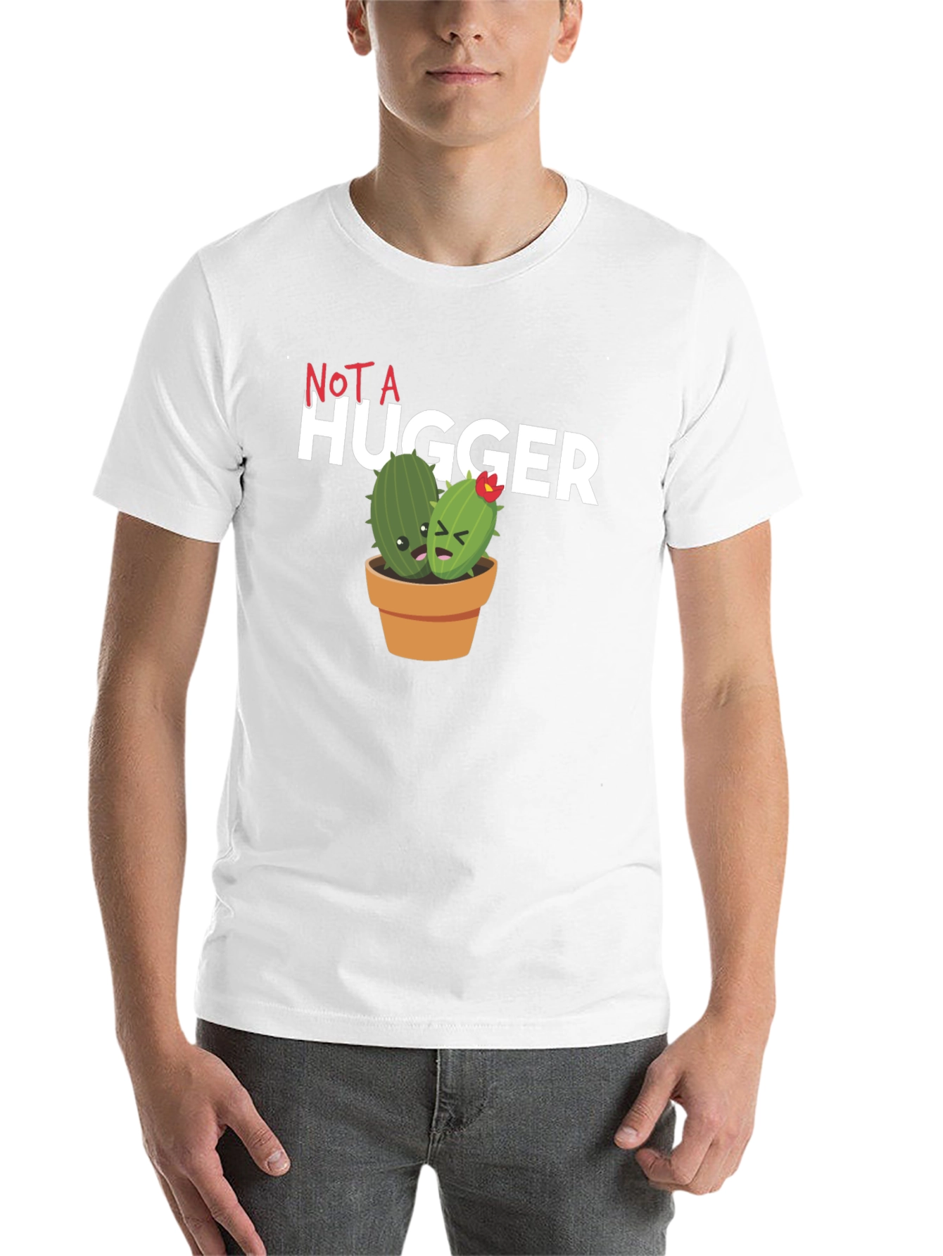 Black Not A Hugger Cactus Graphic T-Shirt view 14