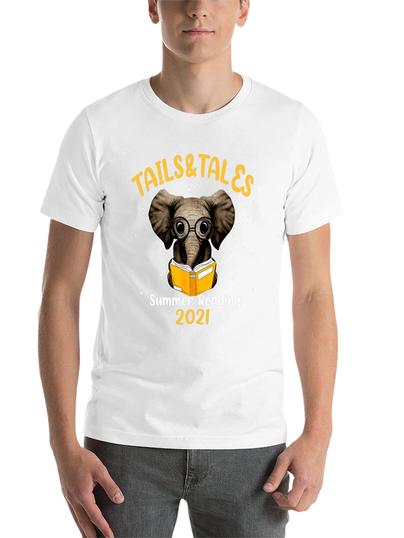 Black Tails & Tales Summer Reading 2021 Elephant T-Shirt view 14
