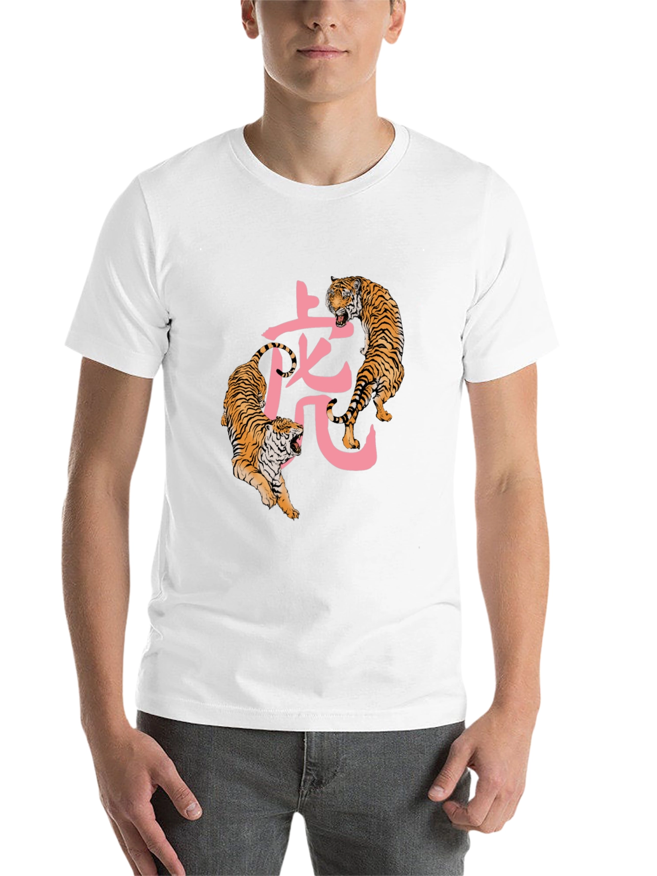 Black Tiger Graphic Tee - Men's Black Crew Neck T-Shirt view 14