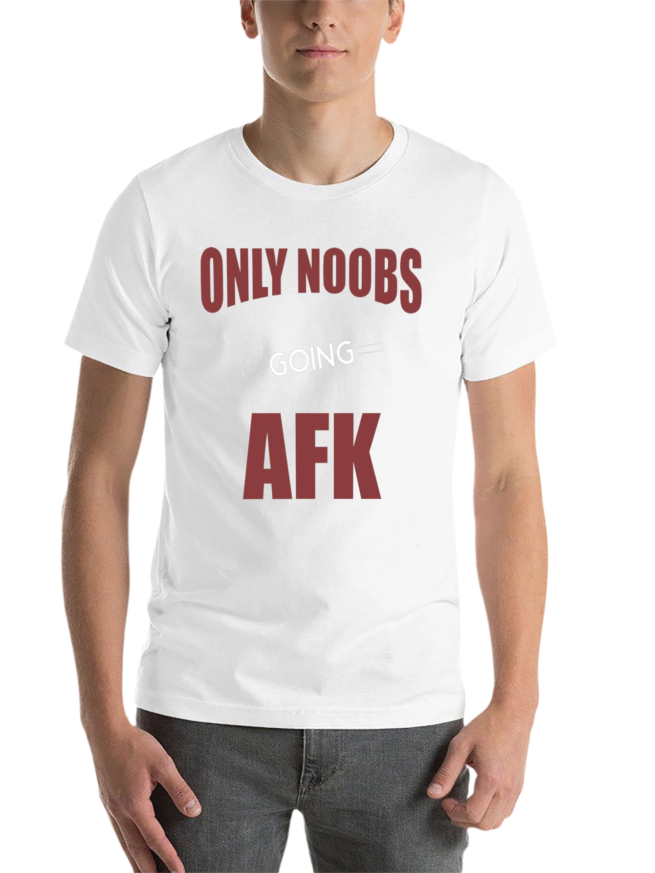 Black Only Noobs Going AFK Graphic Tee - Gamer Style view 14