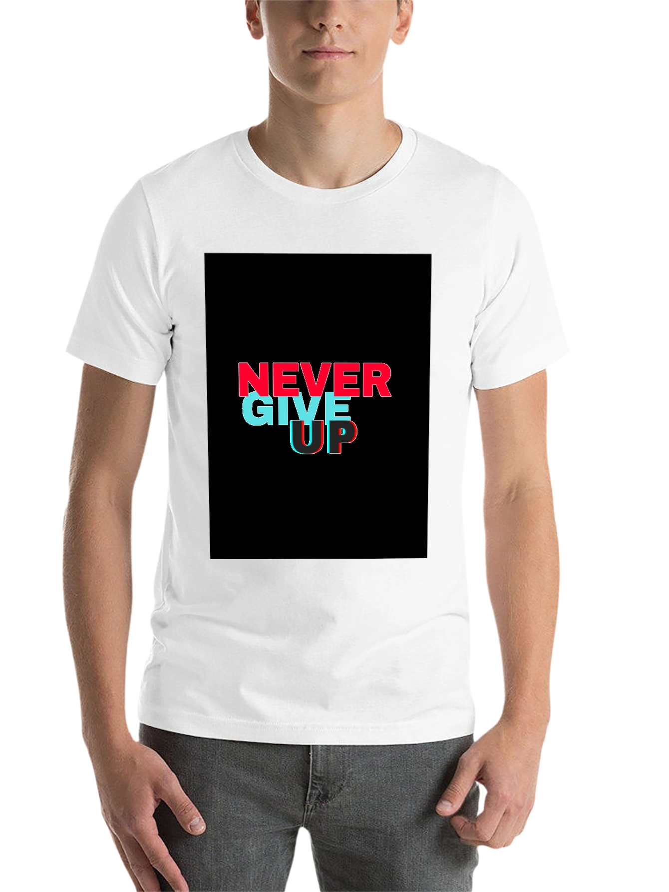 Black Never Give Up Graphic Tee - Black view 14