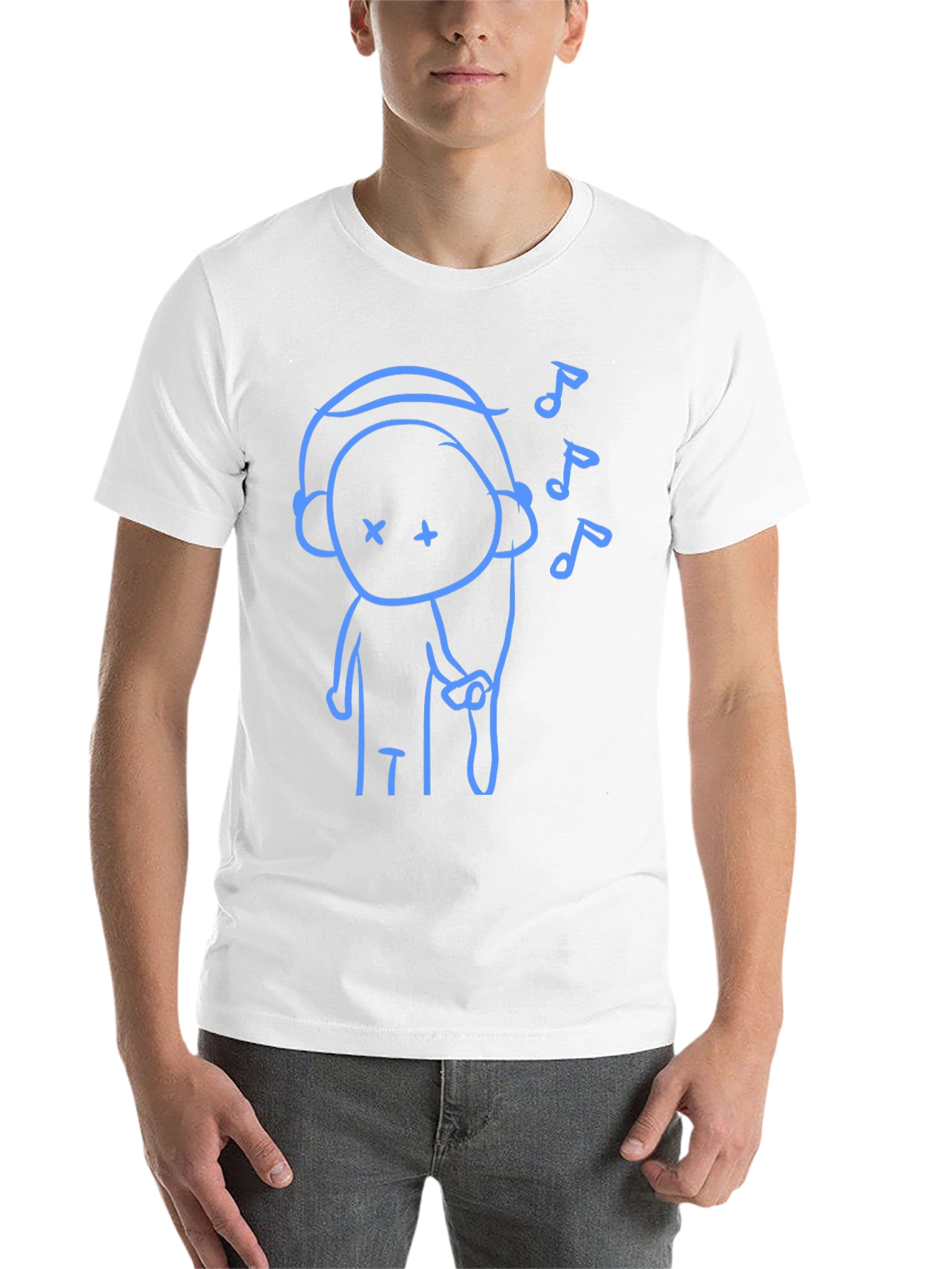 Black Black T-Shirt with Blue Music Lover Graphic view 14