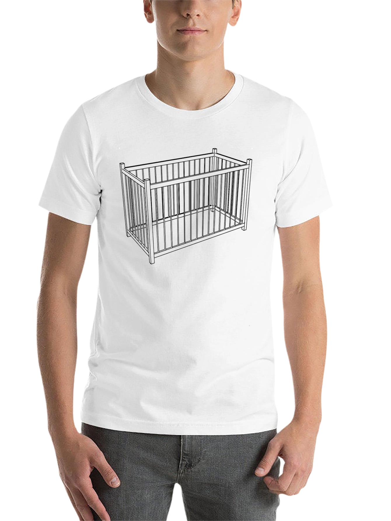 Black Caged T-Shirt - Novelty Graphic Tee view 14