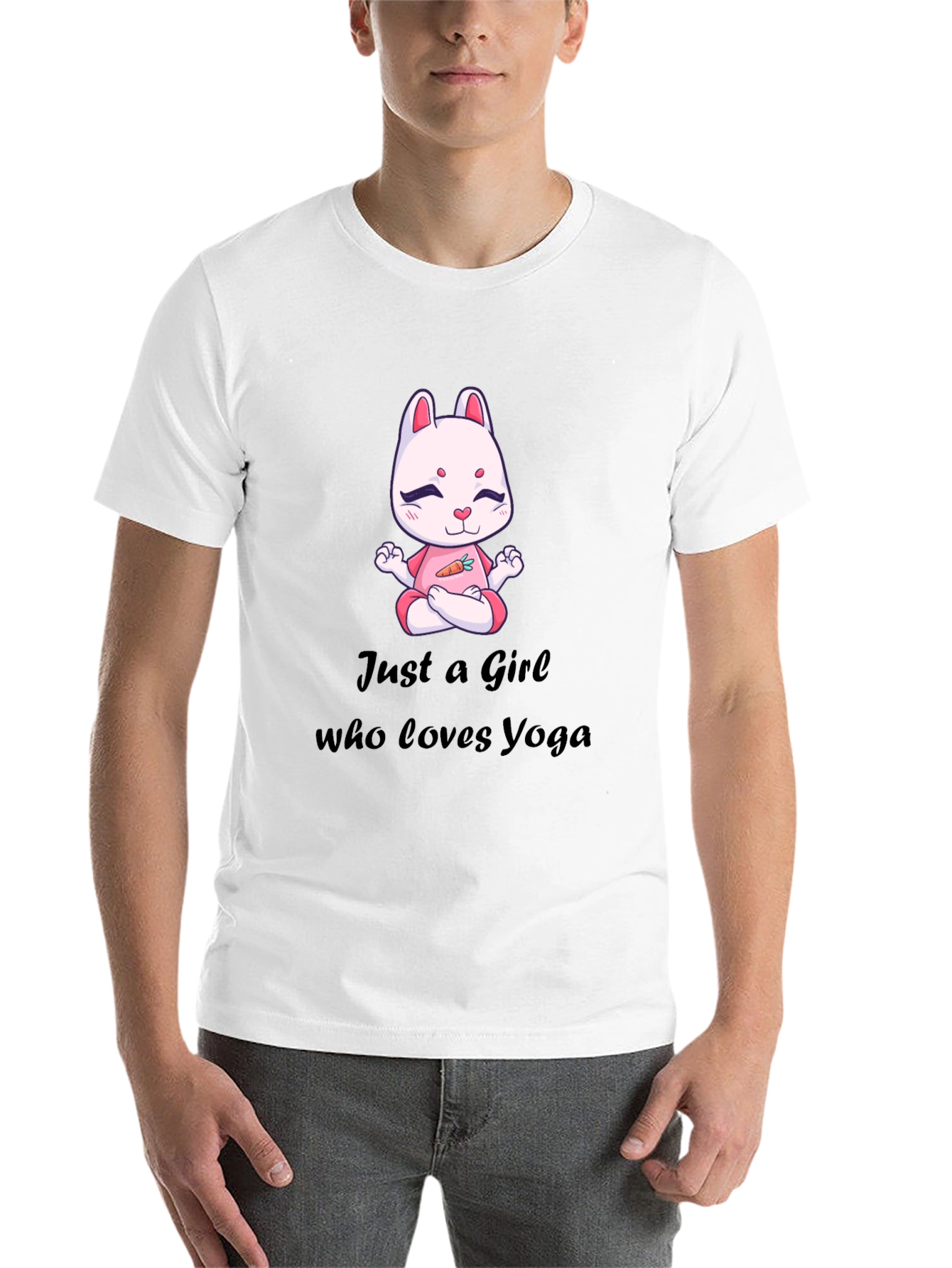 Yoga Loving Girl's Tee - Rabbit Meditation Design - 14