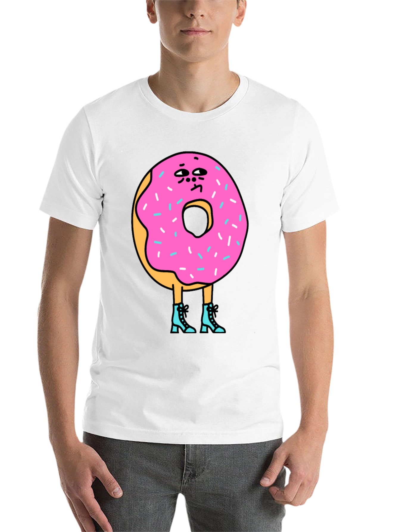 Black Donut Character Graphic T-Shirt view 14