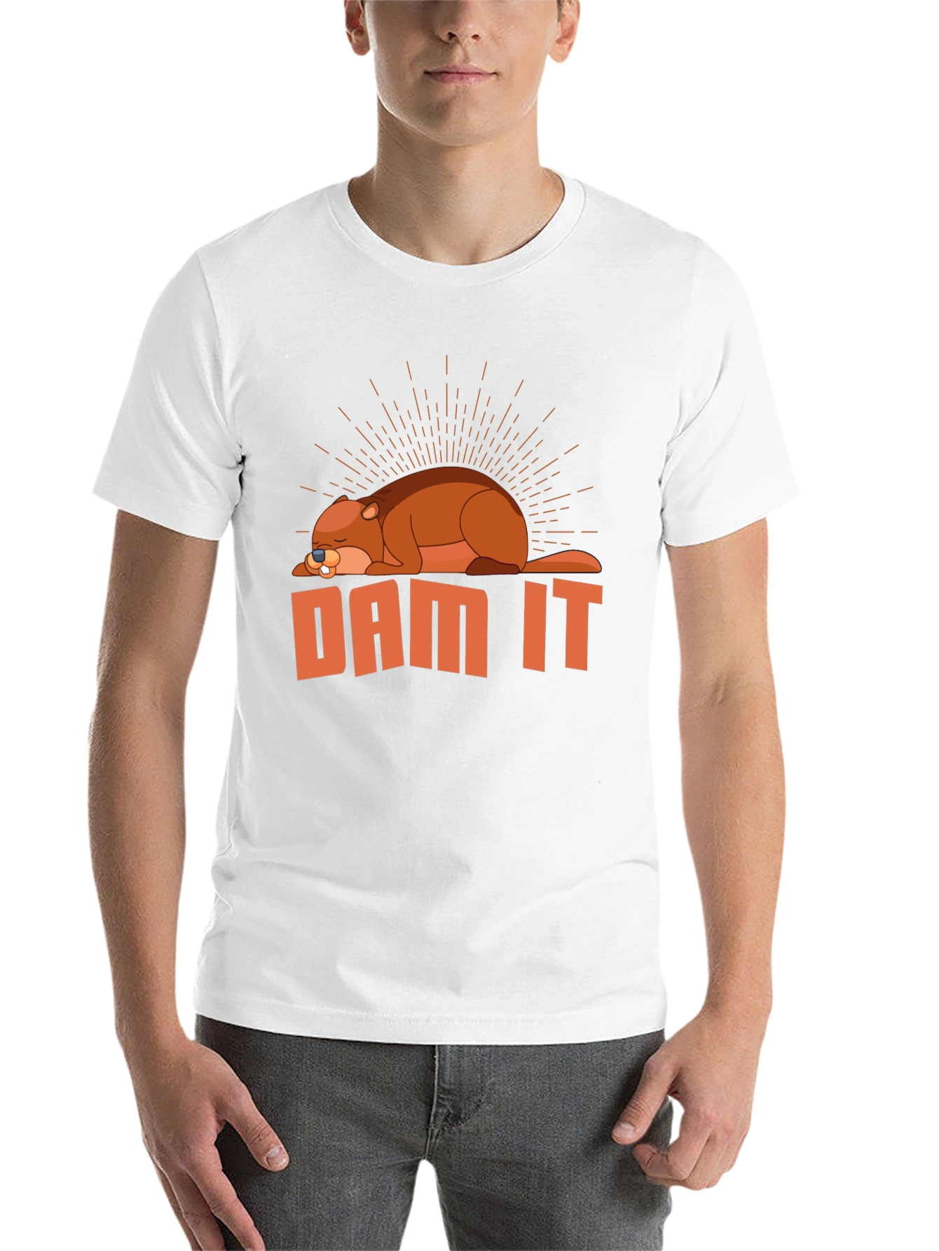 Black Dam It Beaver T-Shirt - Funny Graphic Tee view 14