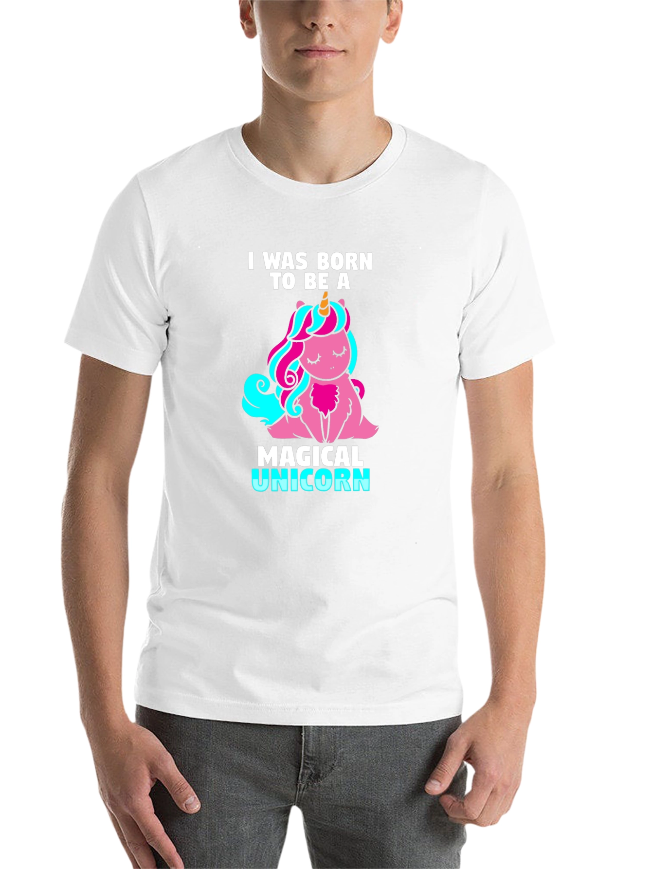 Black Magical Unicorn Graphic Tee - Born To Be A Unicorn T-Shirt view 14