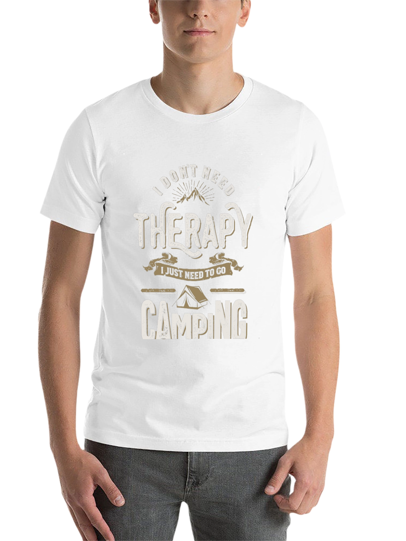 Black Camping Therapy T-Shirt - Nature Lover Tee view 14