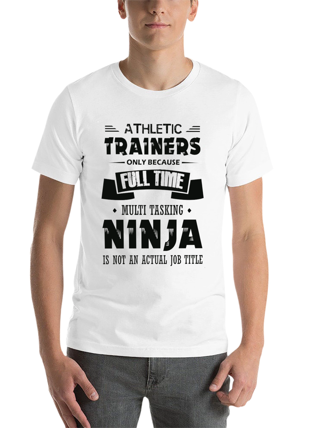Black Athletic Trainer Ninja Black T-Shirt view 14