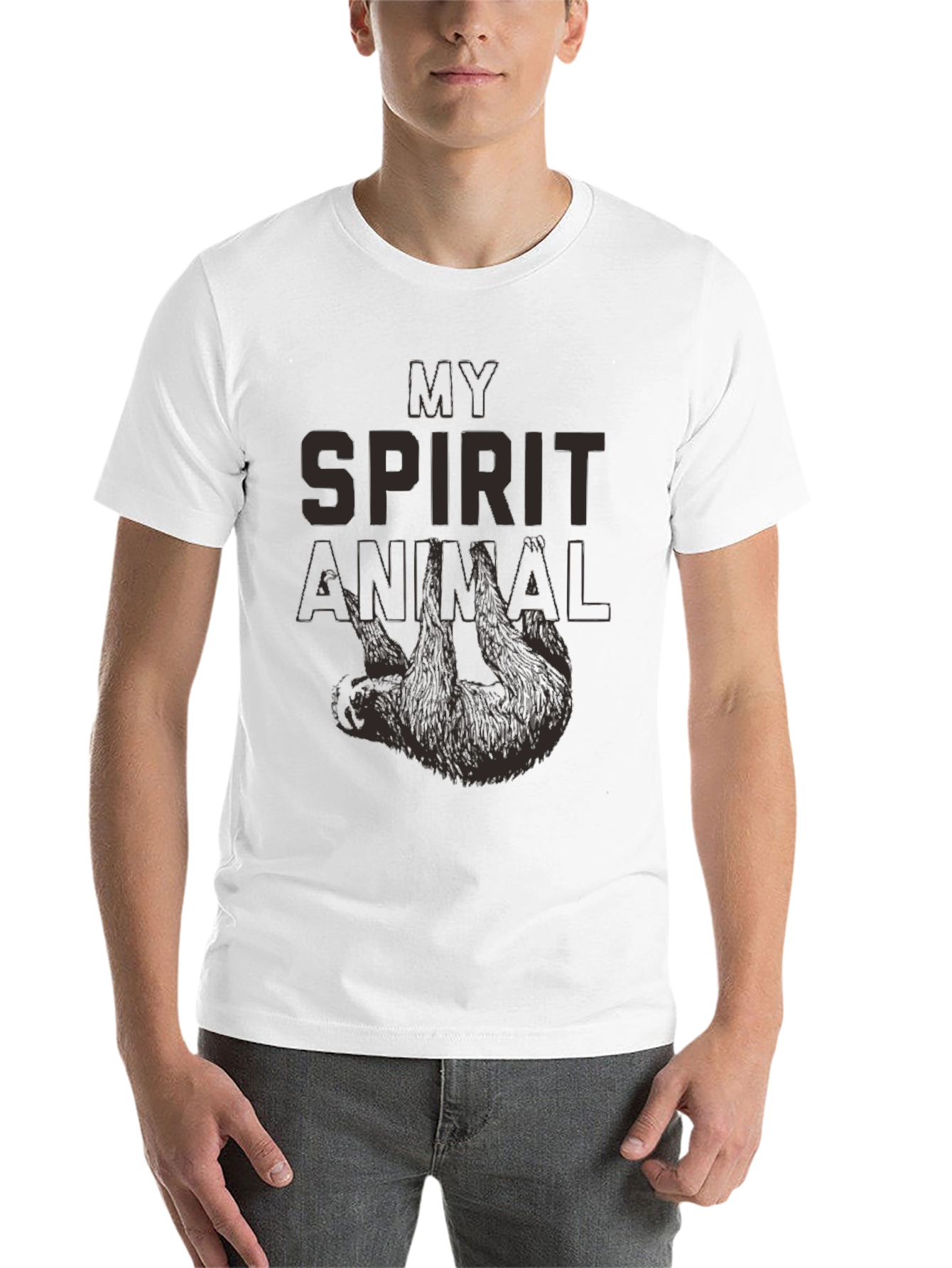 Black My Spirit Animal Sloth Graphic T-Shirt - Relaxed Fit view 14