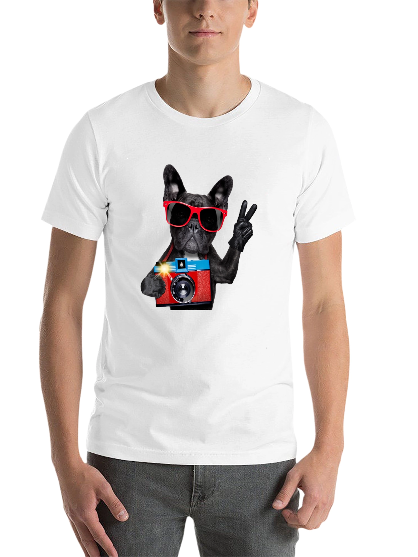 Black Dog Photographer Graphic T-Shirt view 14