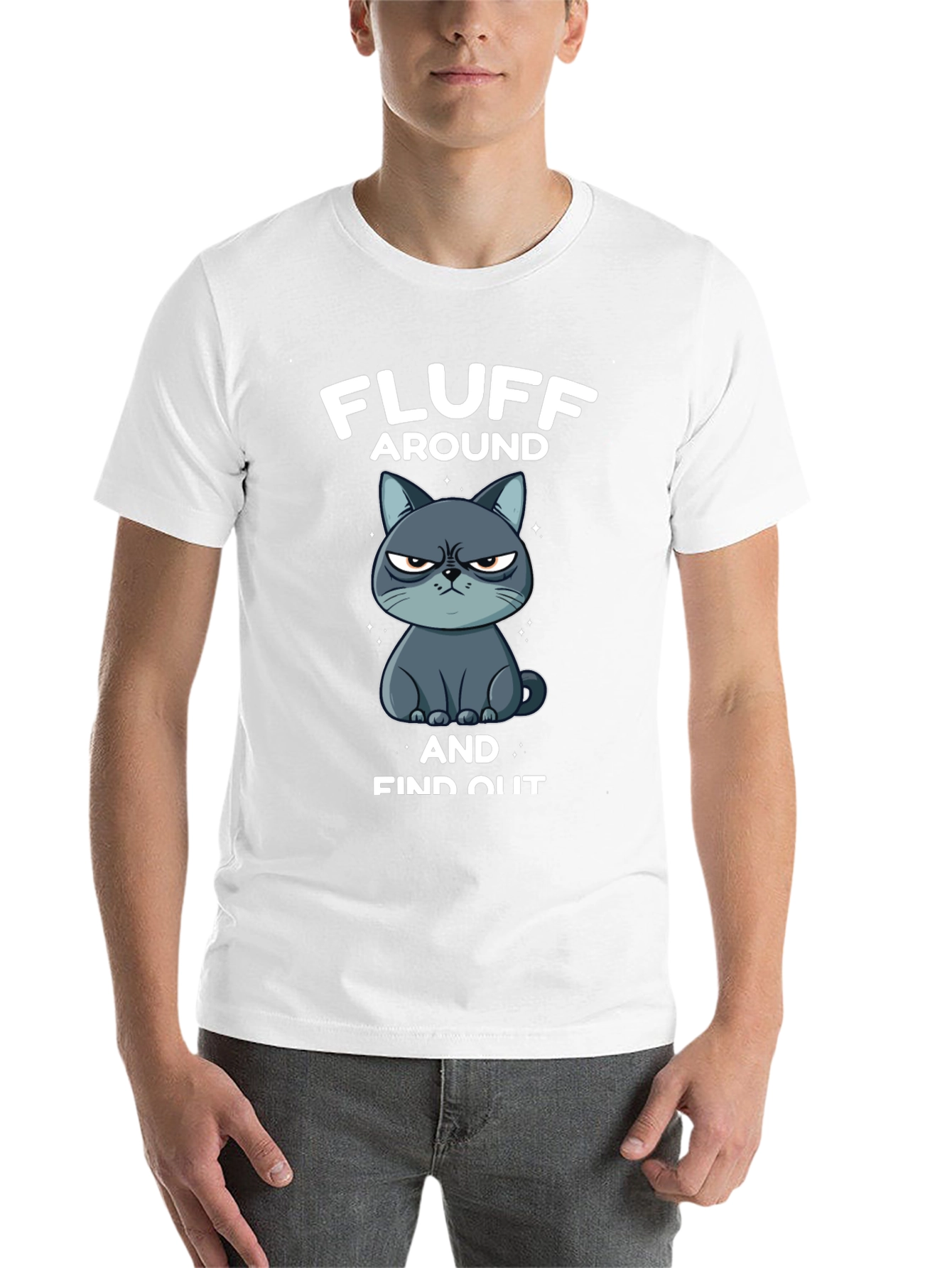 Black Fluff Around and Find Out Grumpy Cat T-Shirt view 14