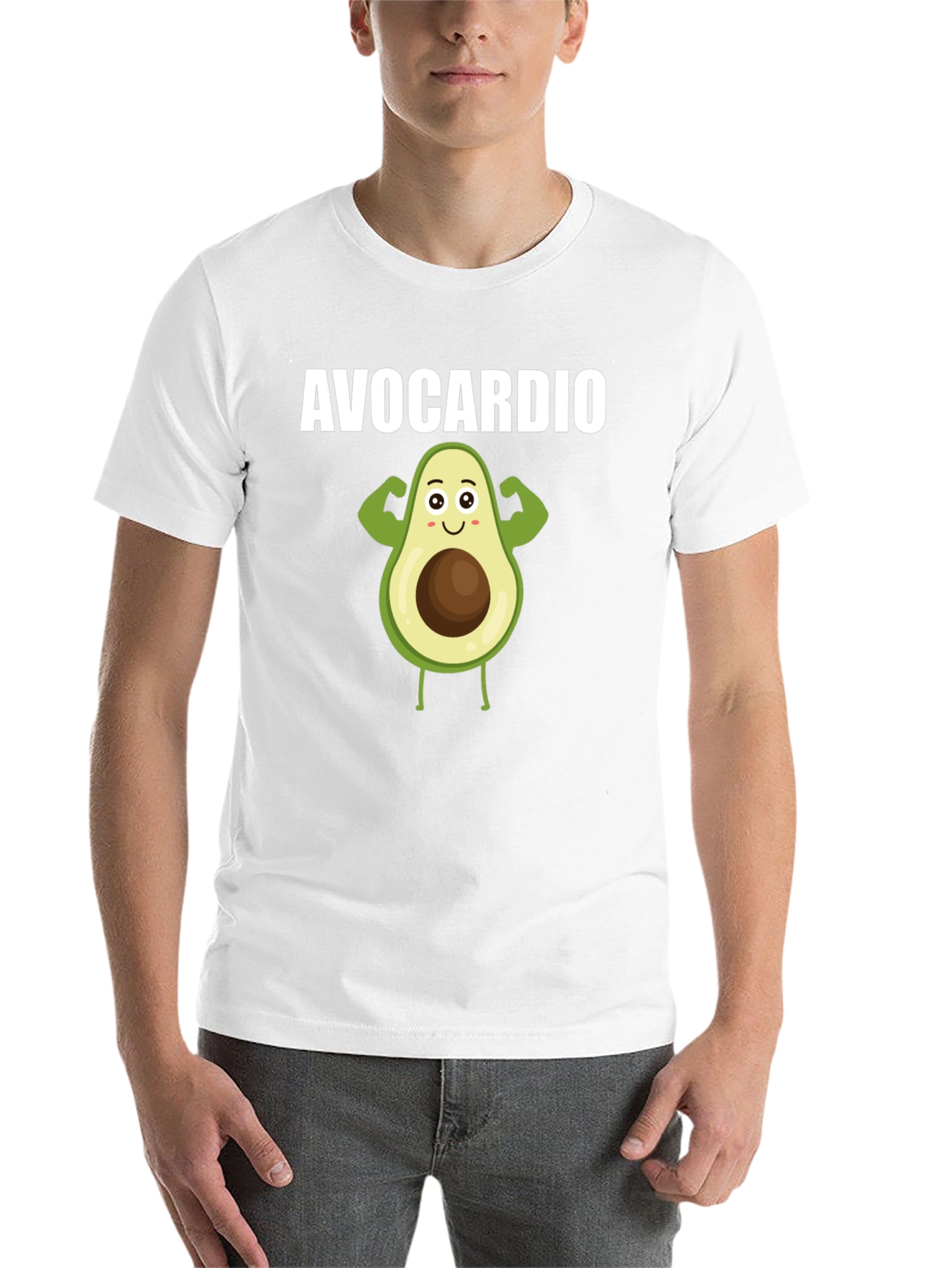 Black Avocardio Black T-Shirt - Funny Avocado Fitness Tee view 14