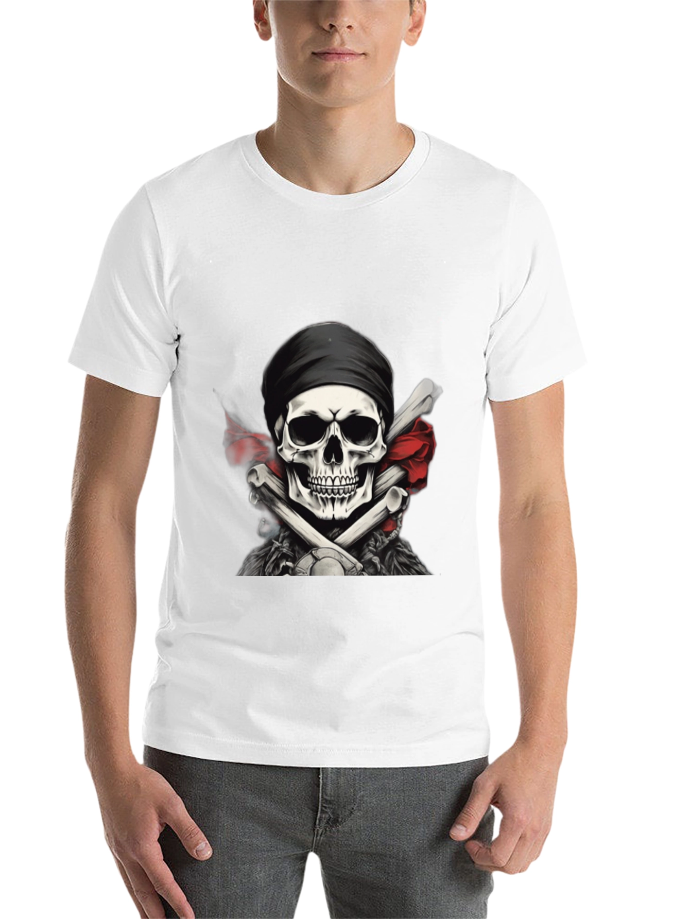 Black Skull & Crossbones Graphic T-Shirt view 14