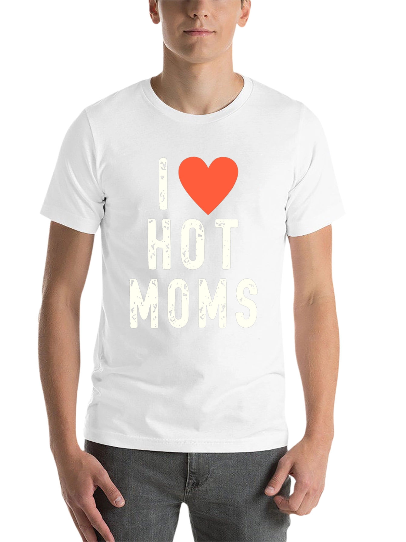 Black I Heart Hot Moms Graphic Tee - Novelty T-Shirt view 14