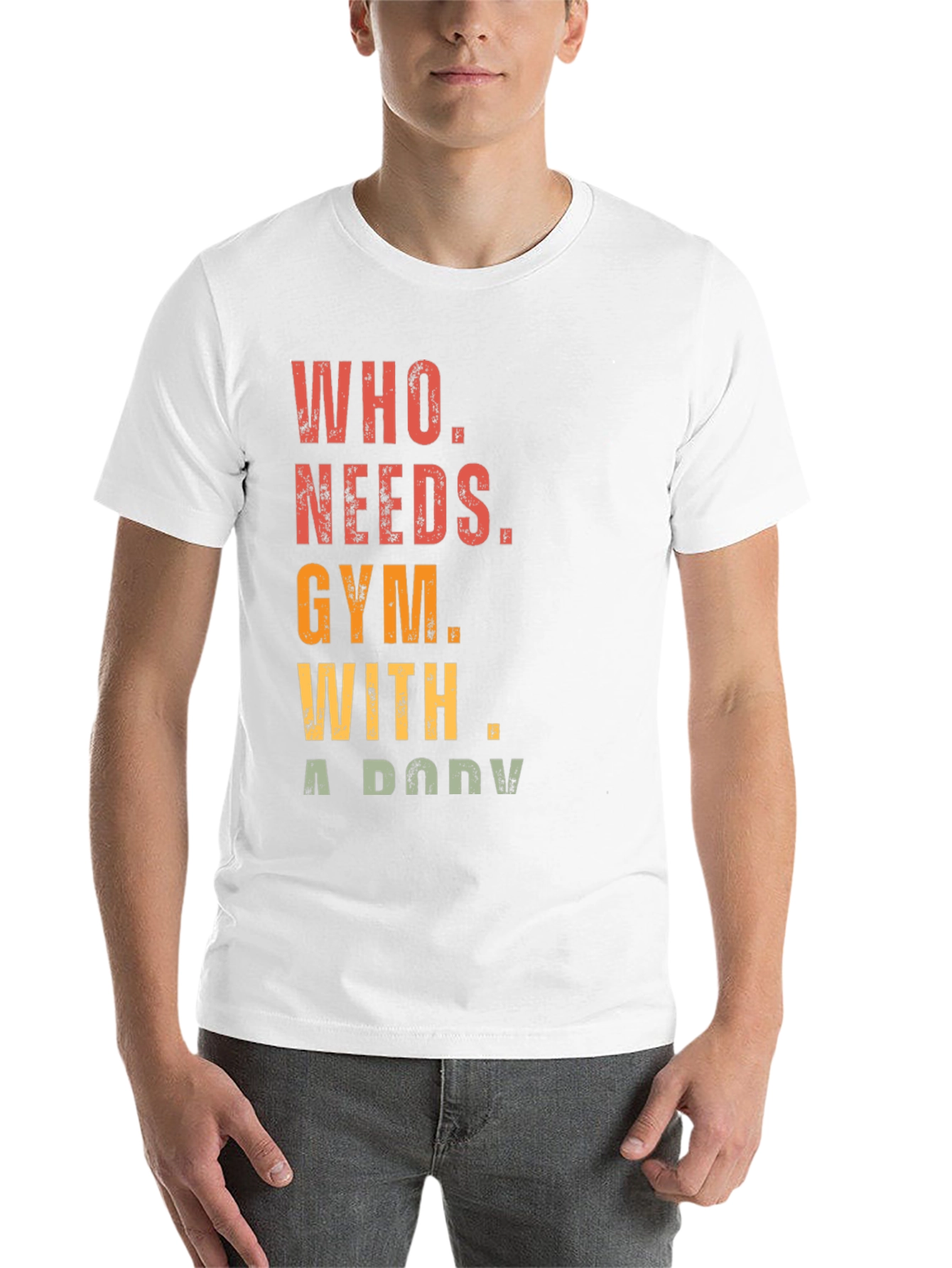 Black Who Needs Gym With A Body Graphic Tee view 14