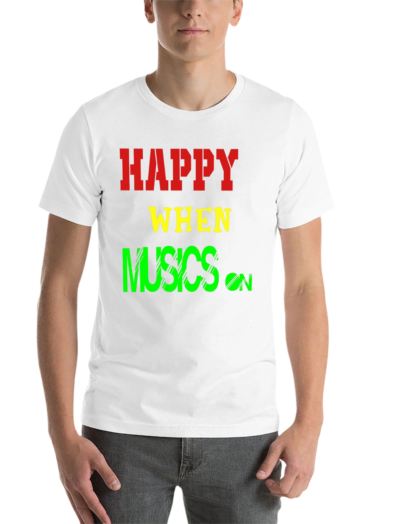 Black Happy When Musics On T-Shirt view 14