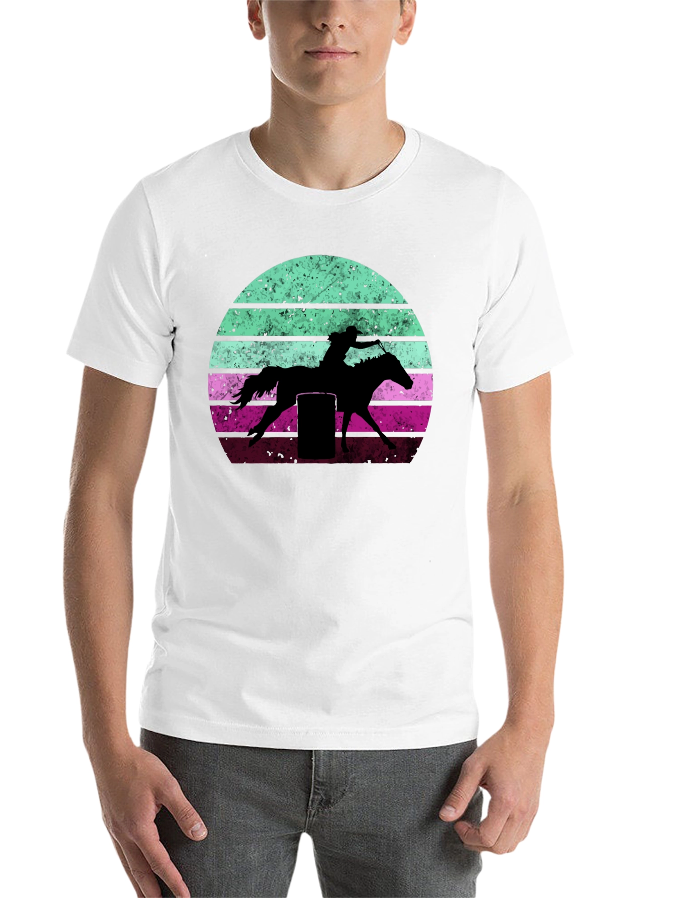 Black Retro Barrel Racing Graphic Tee view 14