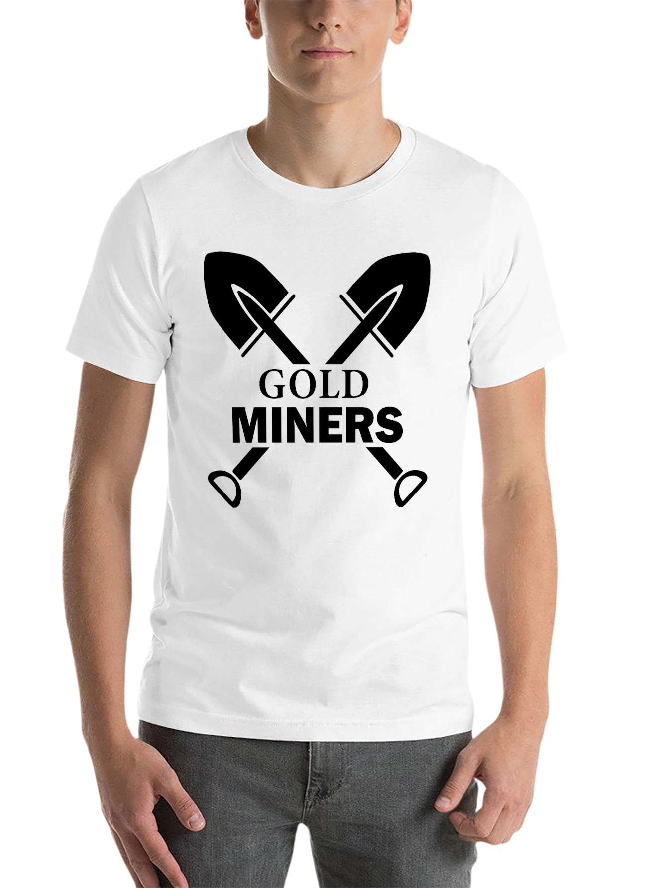 Black Gold Miners Crossed Shovels Graphic T-Shirt view 14