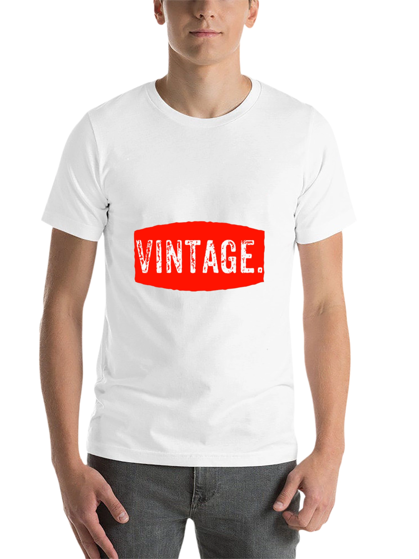 Black Vintage Graphic Tee - Red and White on Black view 14