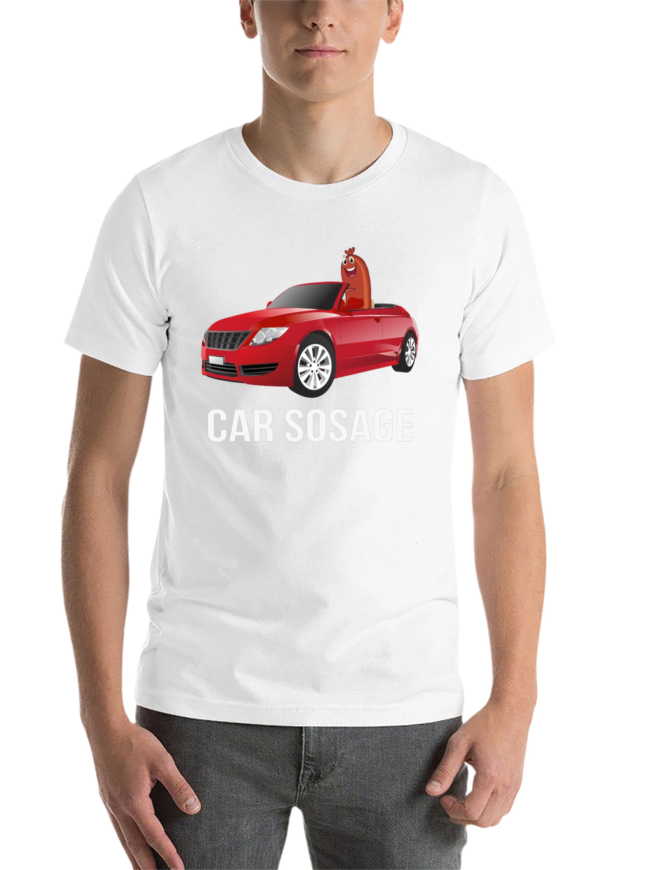 Black Car Sausage T-Shirt - Funny Graphic Tee view 14