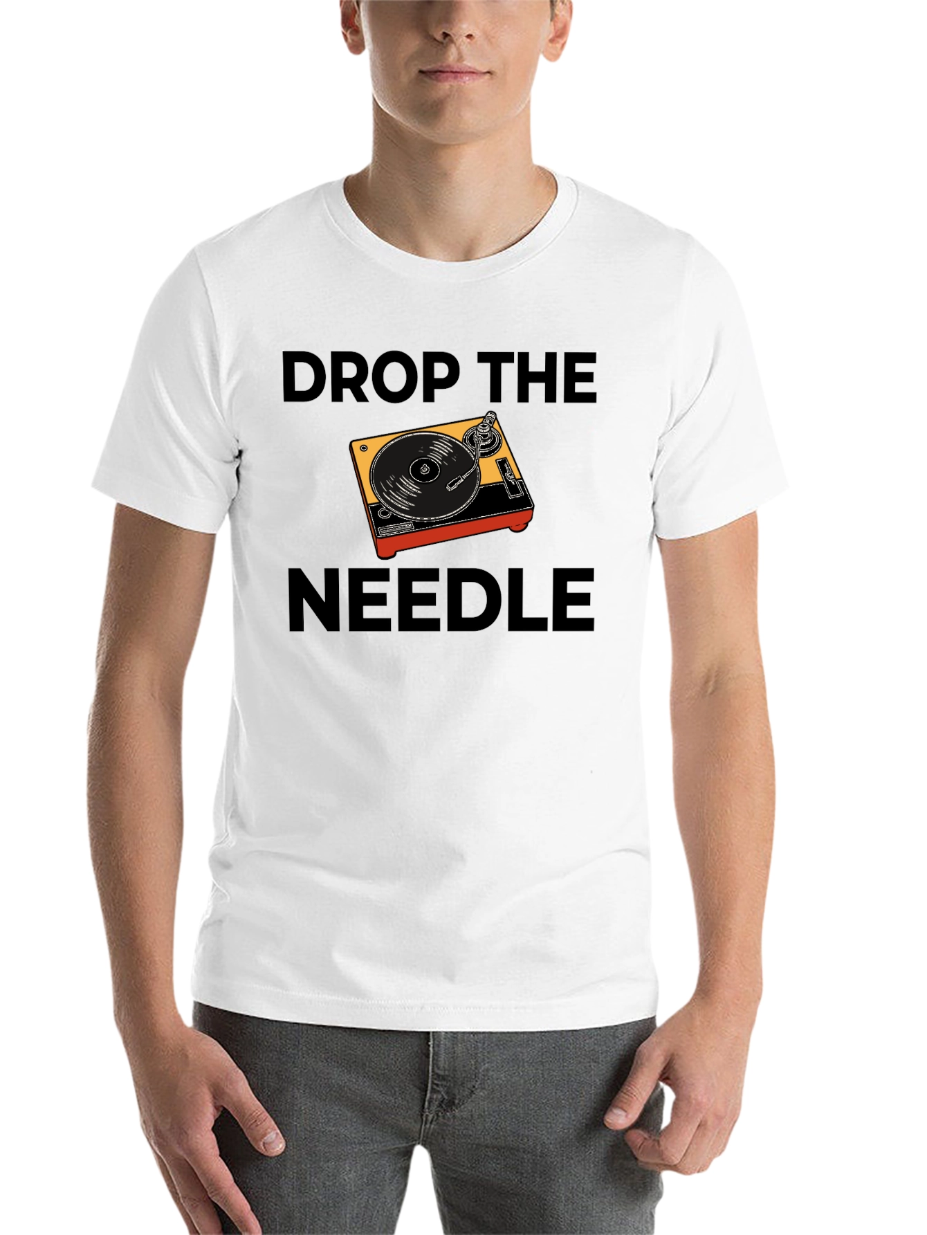 Black Drop the Needle Turntable Graphic T-Shirt view 14
