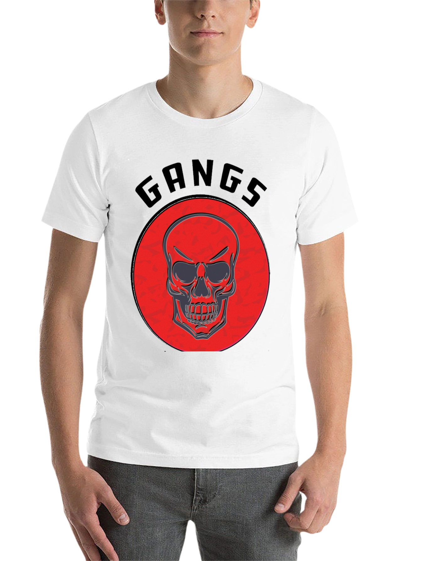 Black Gangs Skull Graphic T-Shirt view 14
