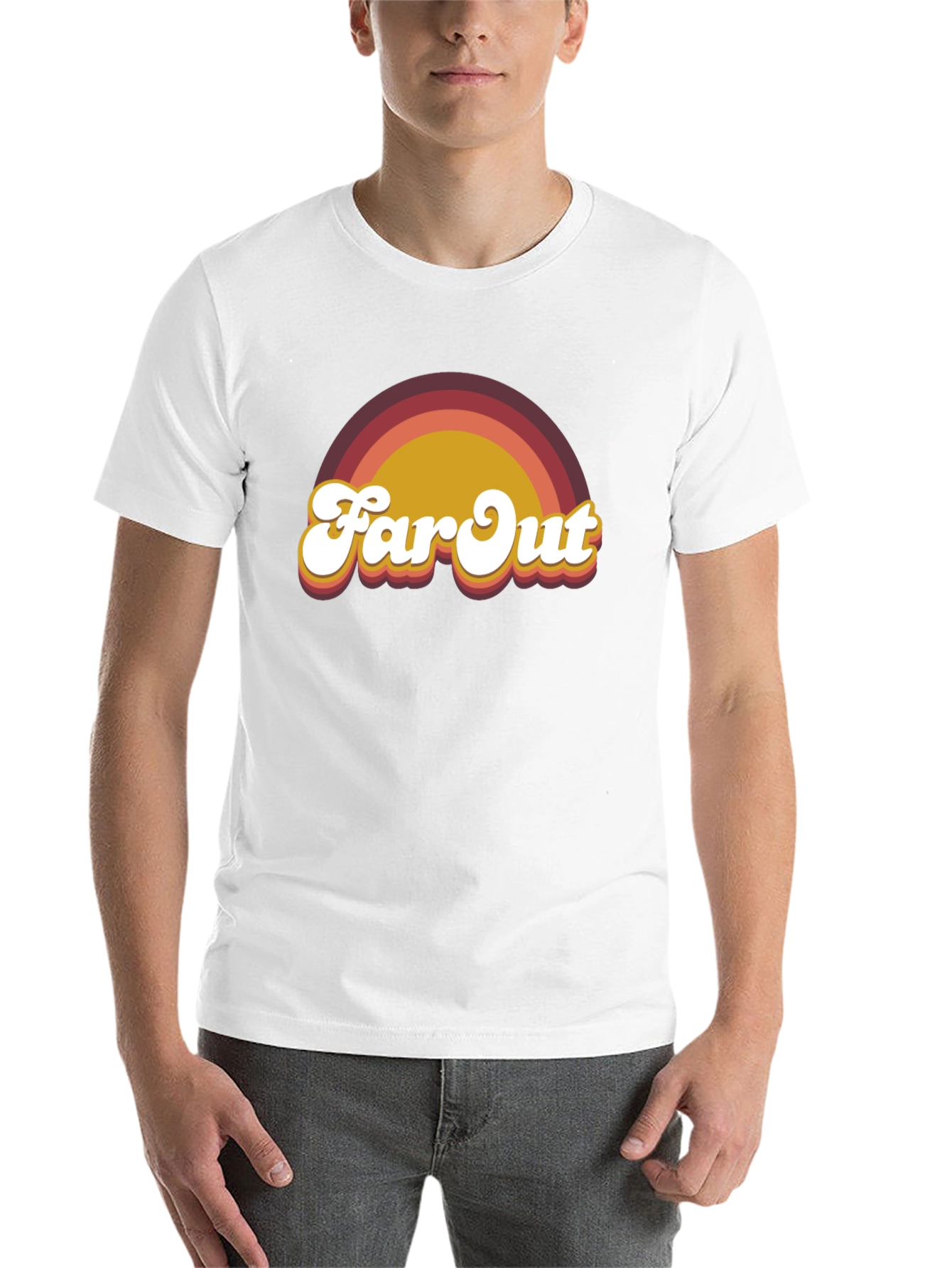 Black Retro "Far Out" Graphic T-Shirt view 14