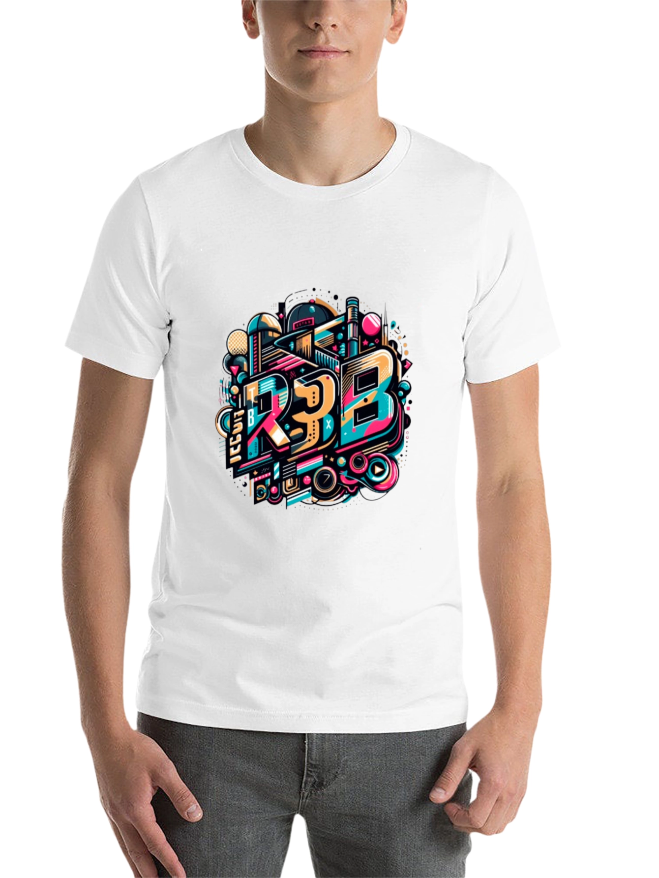 Black Bold Graphic Tee - R3B Design Black T-Shirt view 14