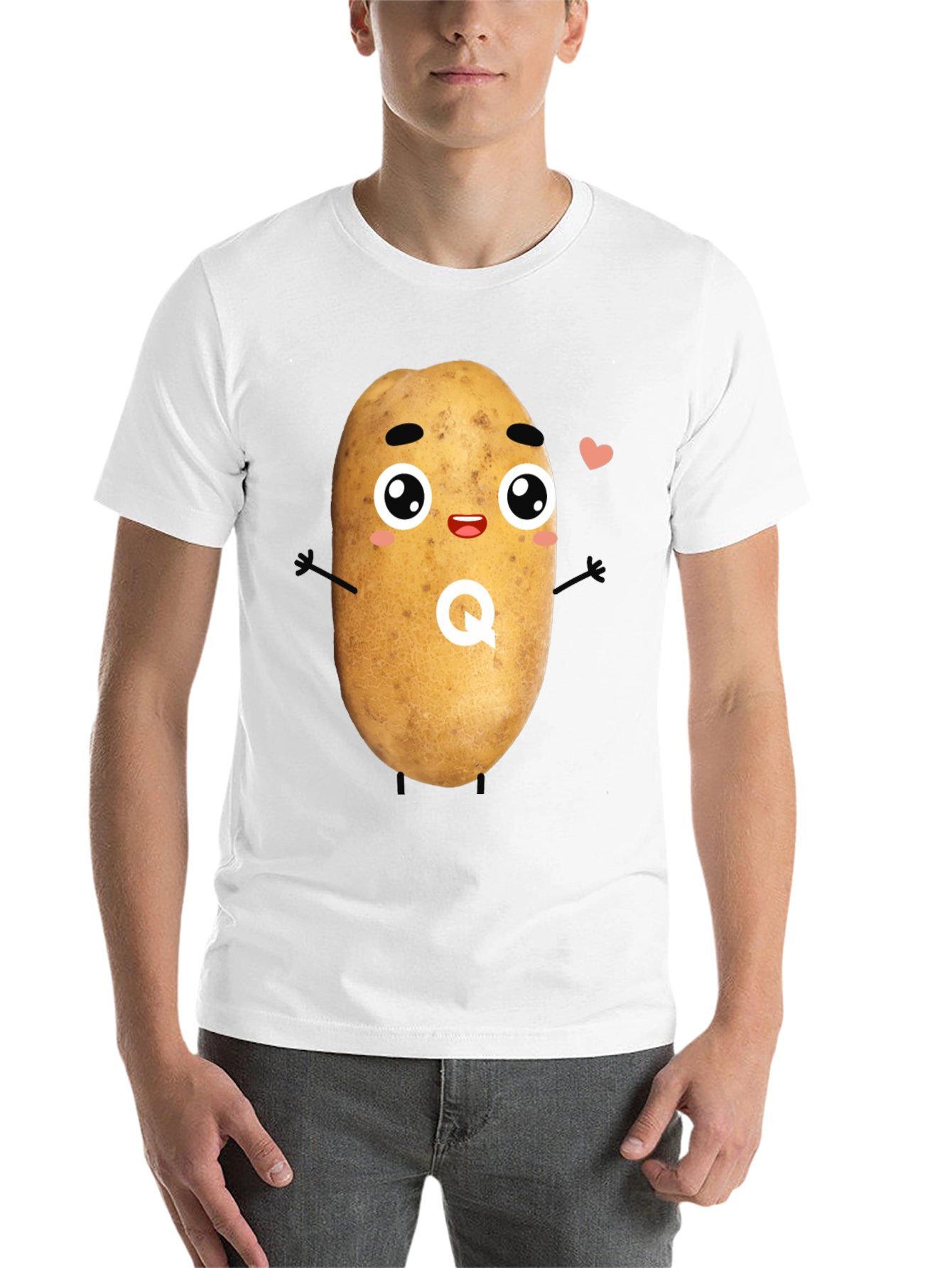 Black Kawaii Potato T-Shirt - Funny Graphic Tee view 14