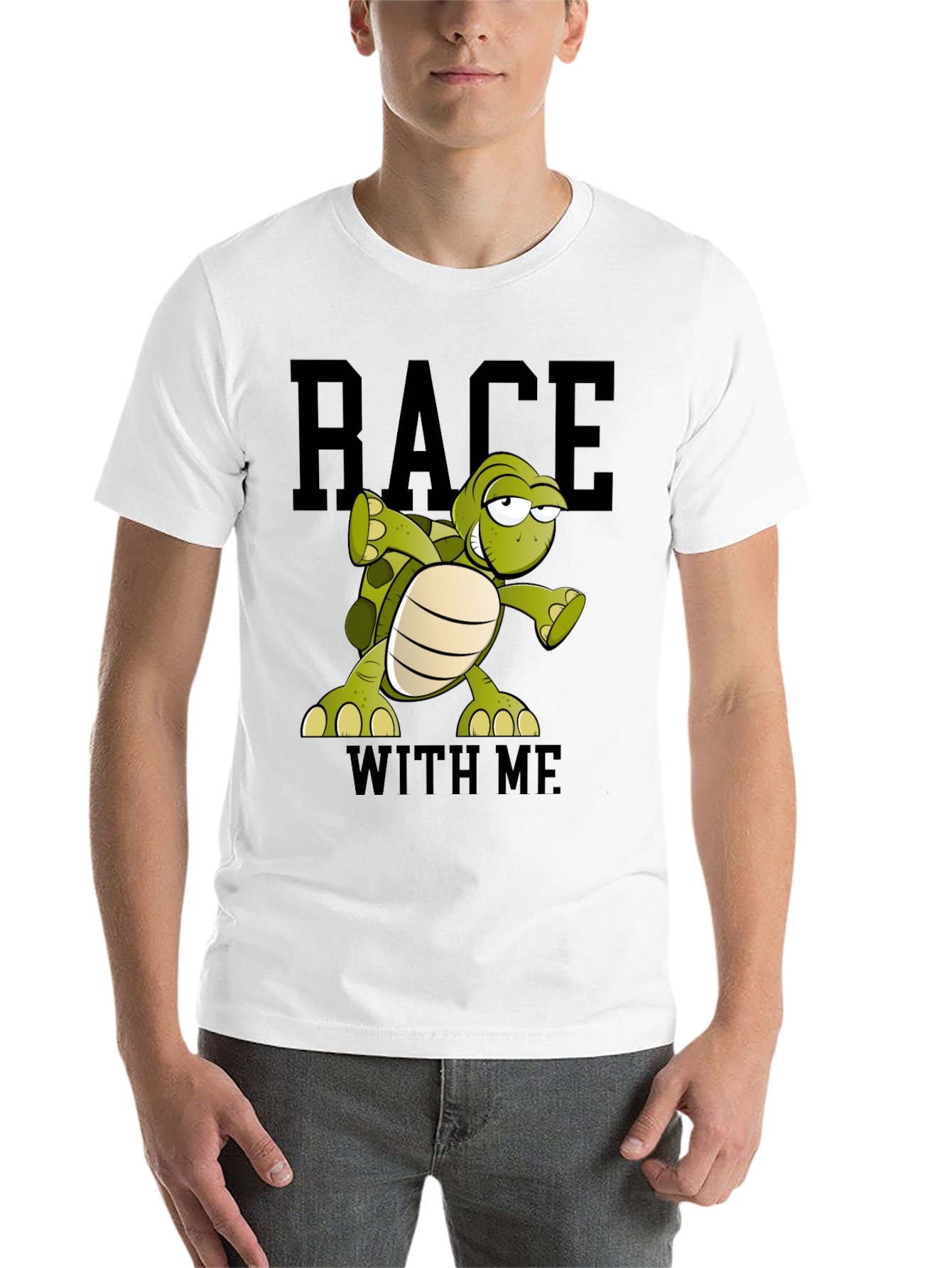 Black Funny Turtle Race T-Shirt - Black view 14
