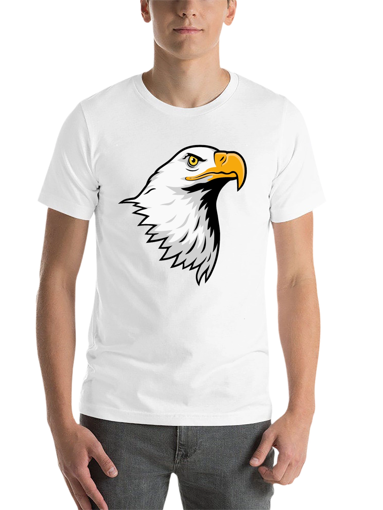 Black Eagle Graphic Tee - Men's Black Cotton T-Shirt view 14