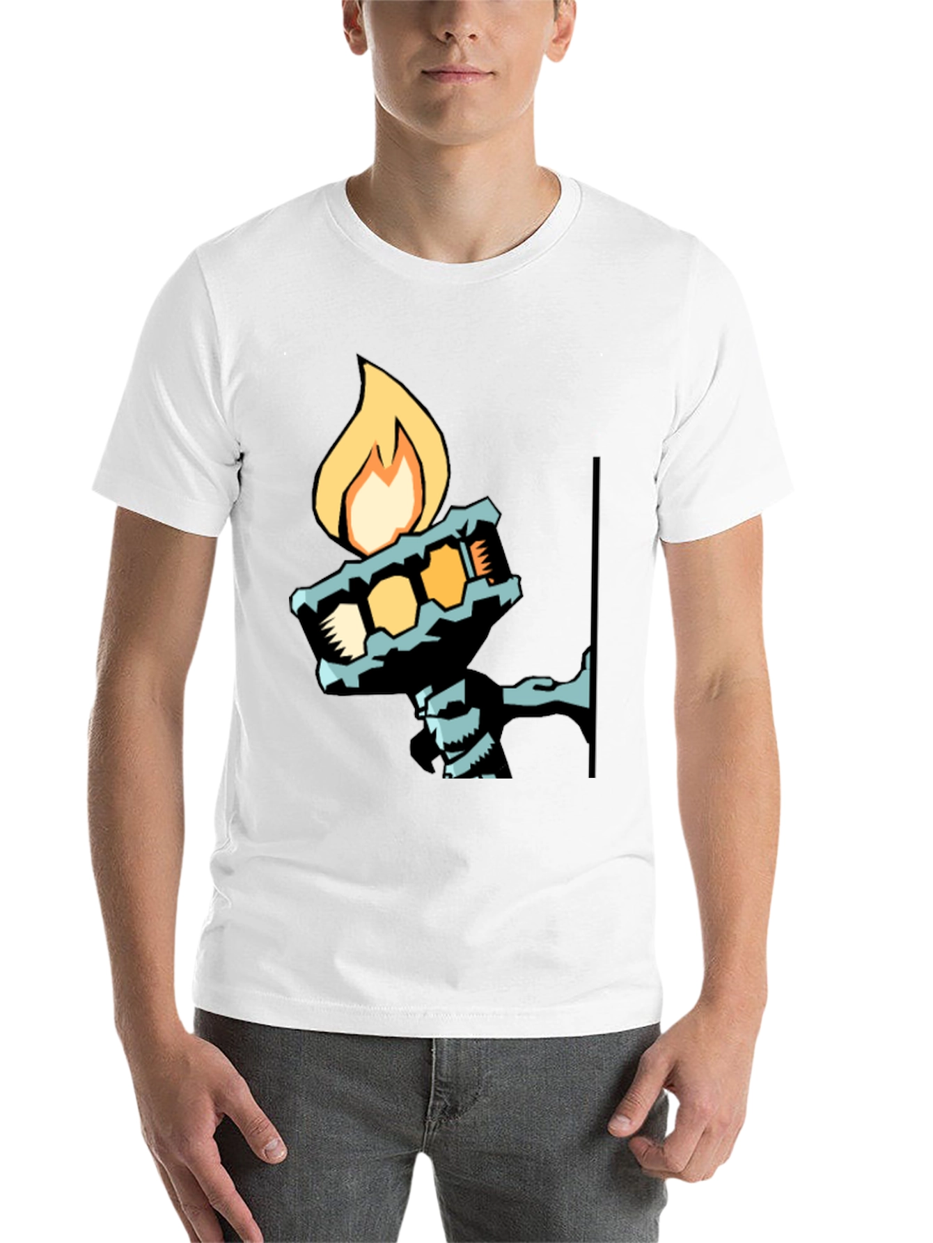 Black Cool Graphic Tee - Torch Bearer Design view 14