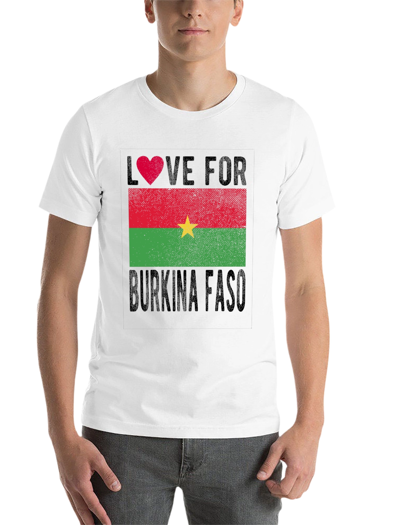 Black Burkina Faso Flag Heart T-Shirt - Love for Country Tee view 14