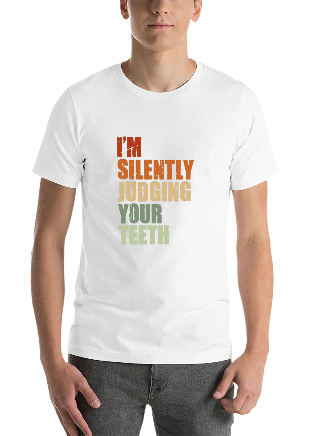 Black Silently Judging Your Teeth Graphic Tee view 14