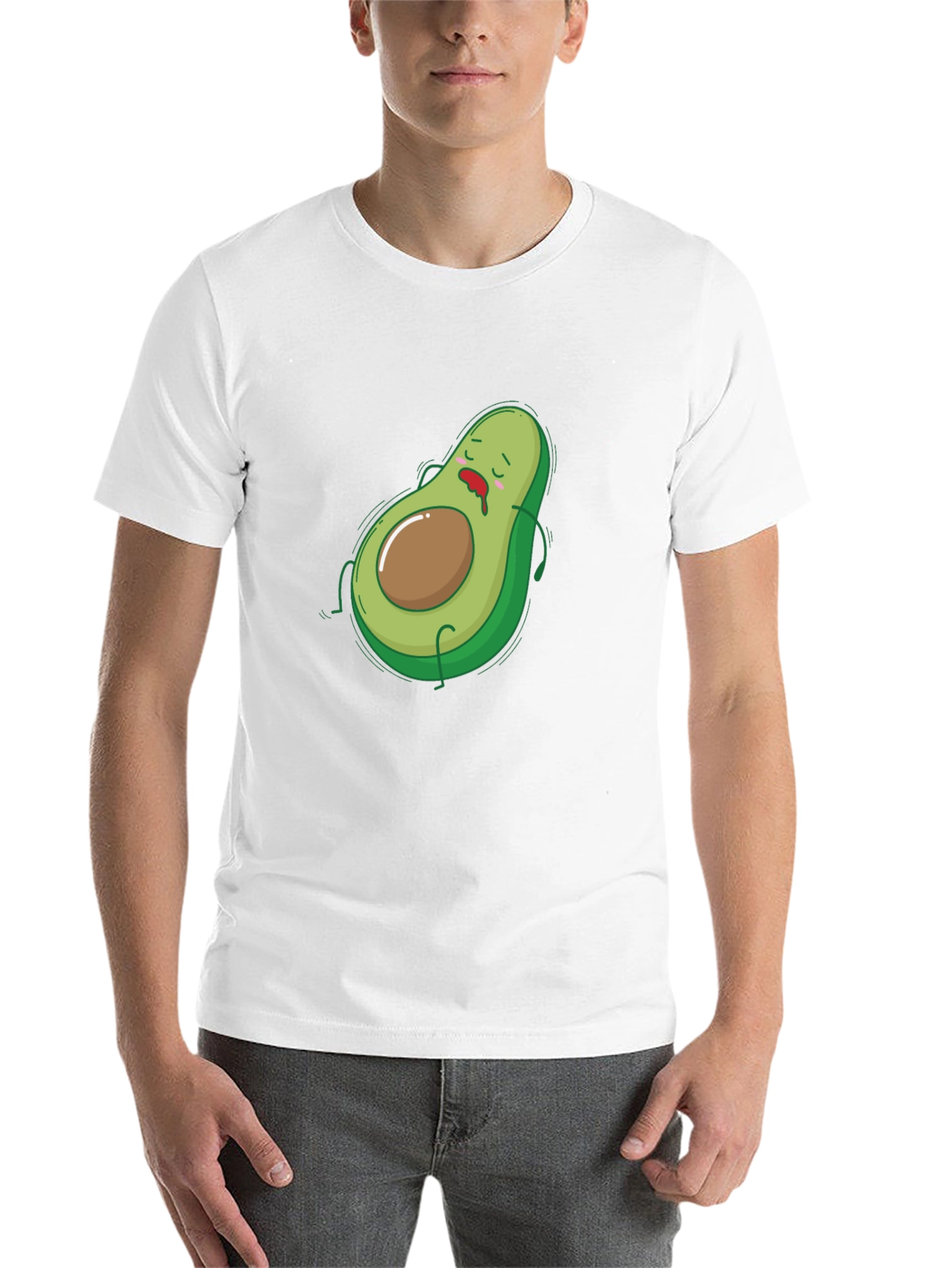 Black Funny Avocado Graphic T-Shirt - Black Cotton Tee view 14