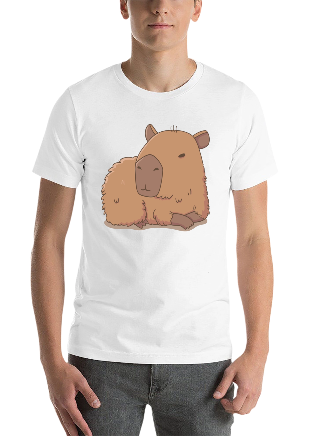 Black Capybara Graphic Tee - Relaxed Fit Cotton T-Shirt view 14