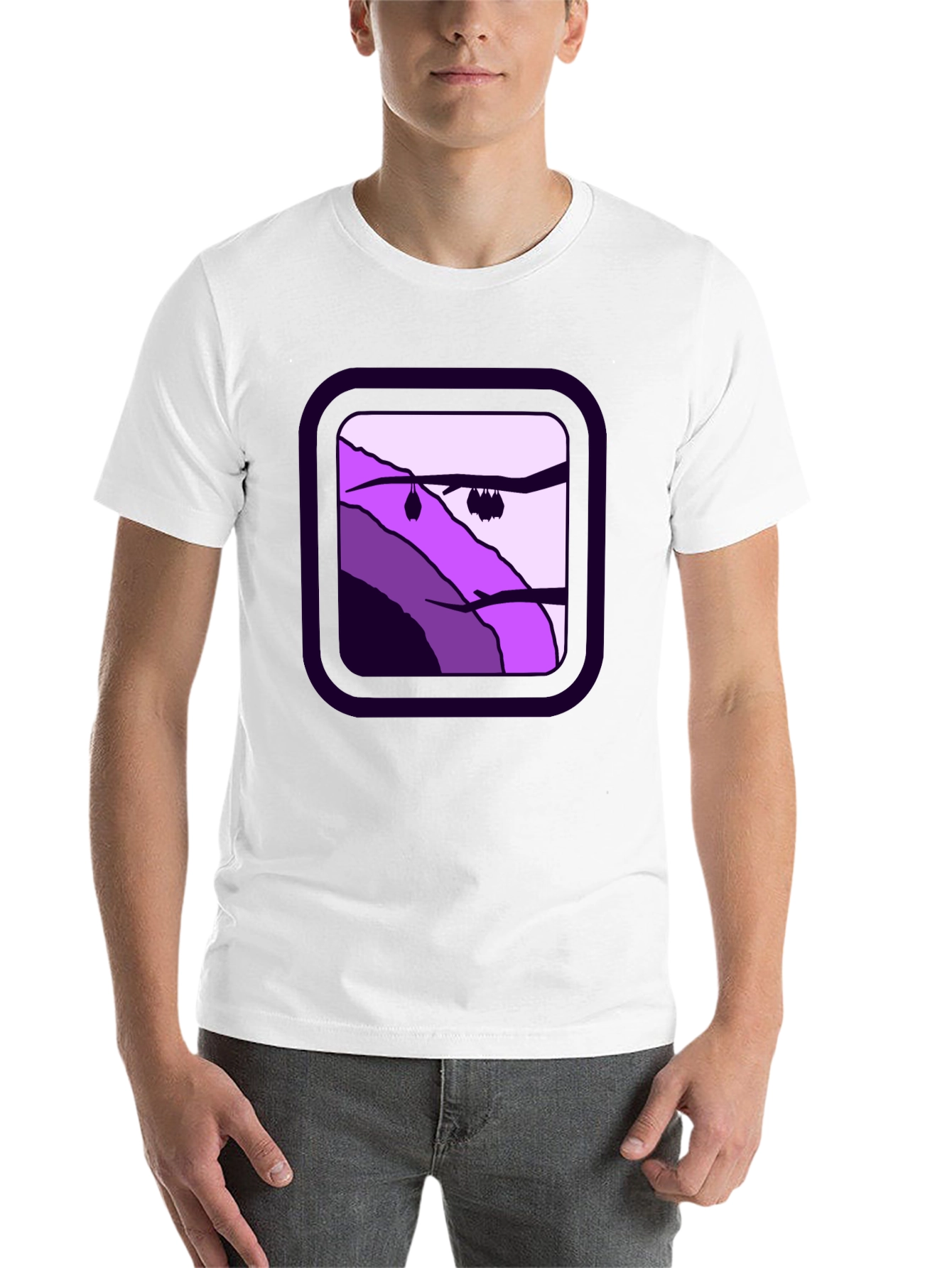 Black Bat Cave Graphic Tee - Unisex Black Cotton T-Shirt view 14