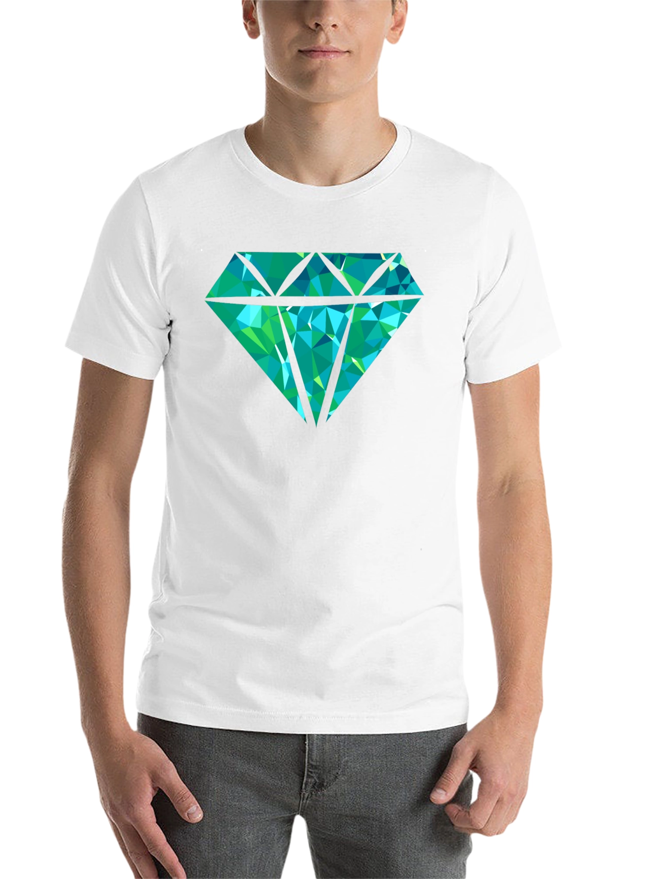 Black Geometric Diamond Graphic Print Tee - Black view 14
