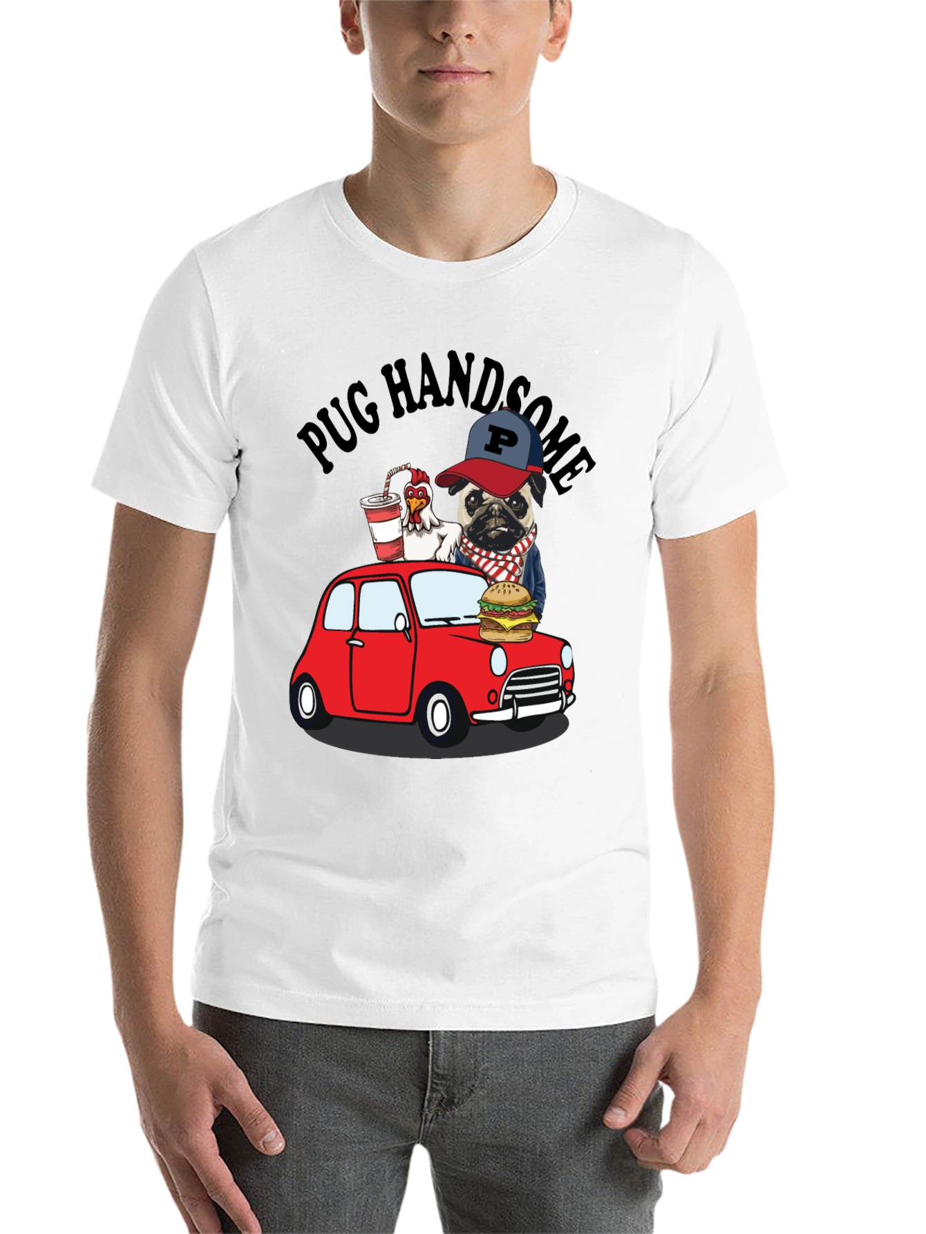 Black Pug Handsome Graphic Tee view 14