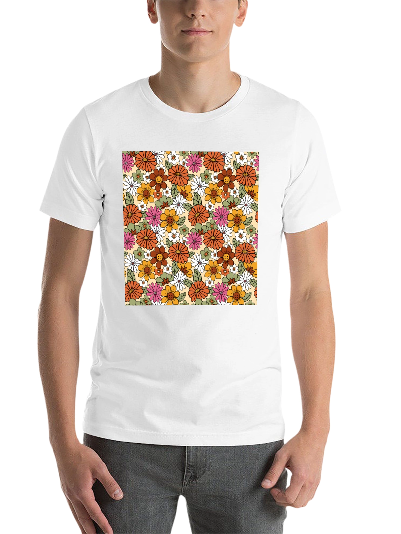 Black Retro Floral T-Shirt - Vintage Style view 14