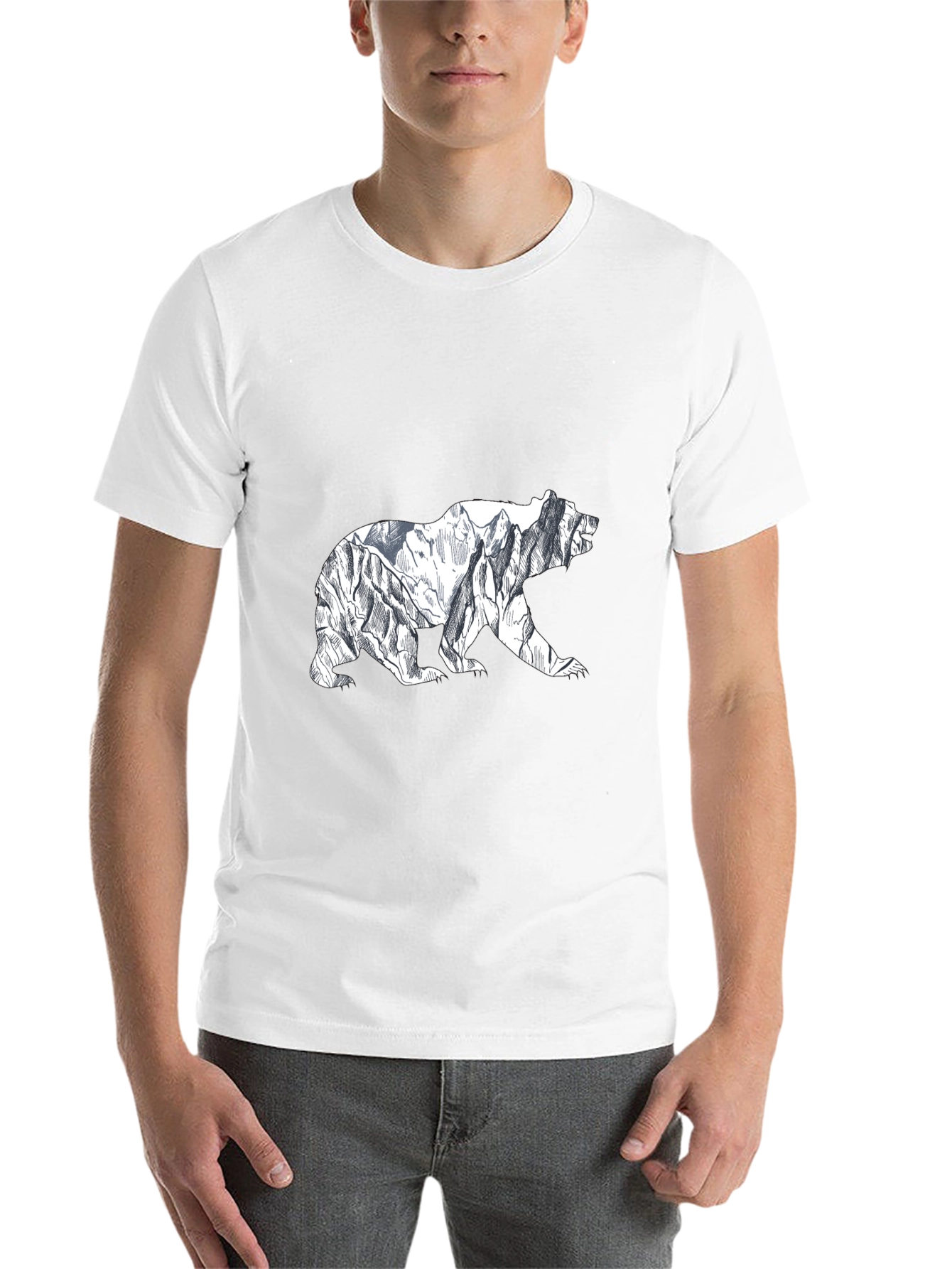 Black Mountain Bear Graphic Tee - Black view 14