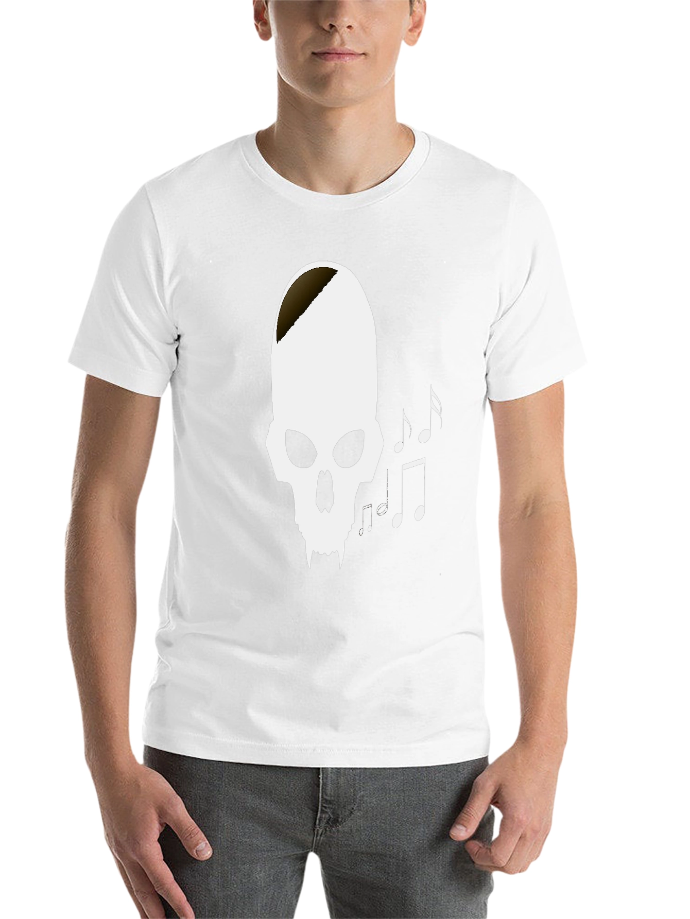 Skull & Music Note Graphic Tee - Black - 14