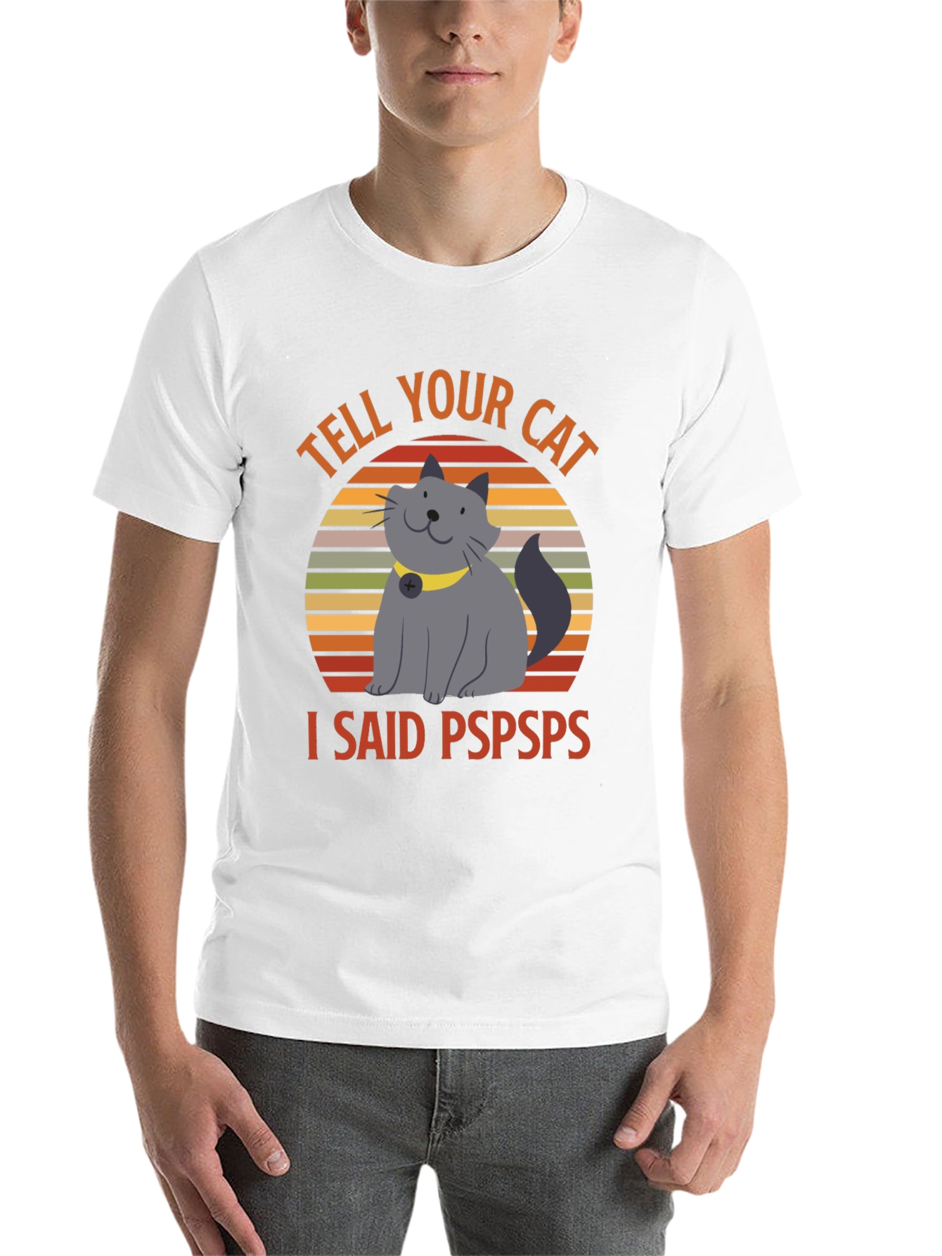 Black Tell Your Cat I Said Pspsps Funny T-Shirt view 14