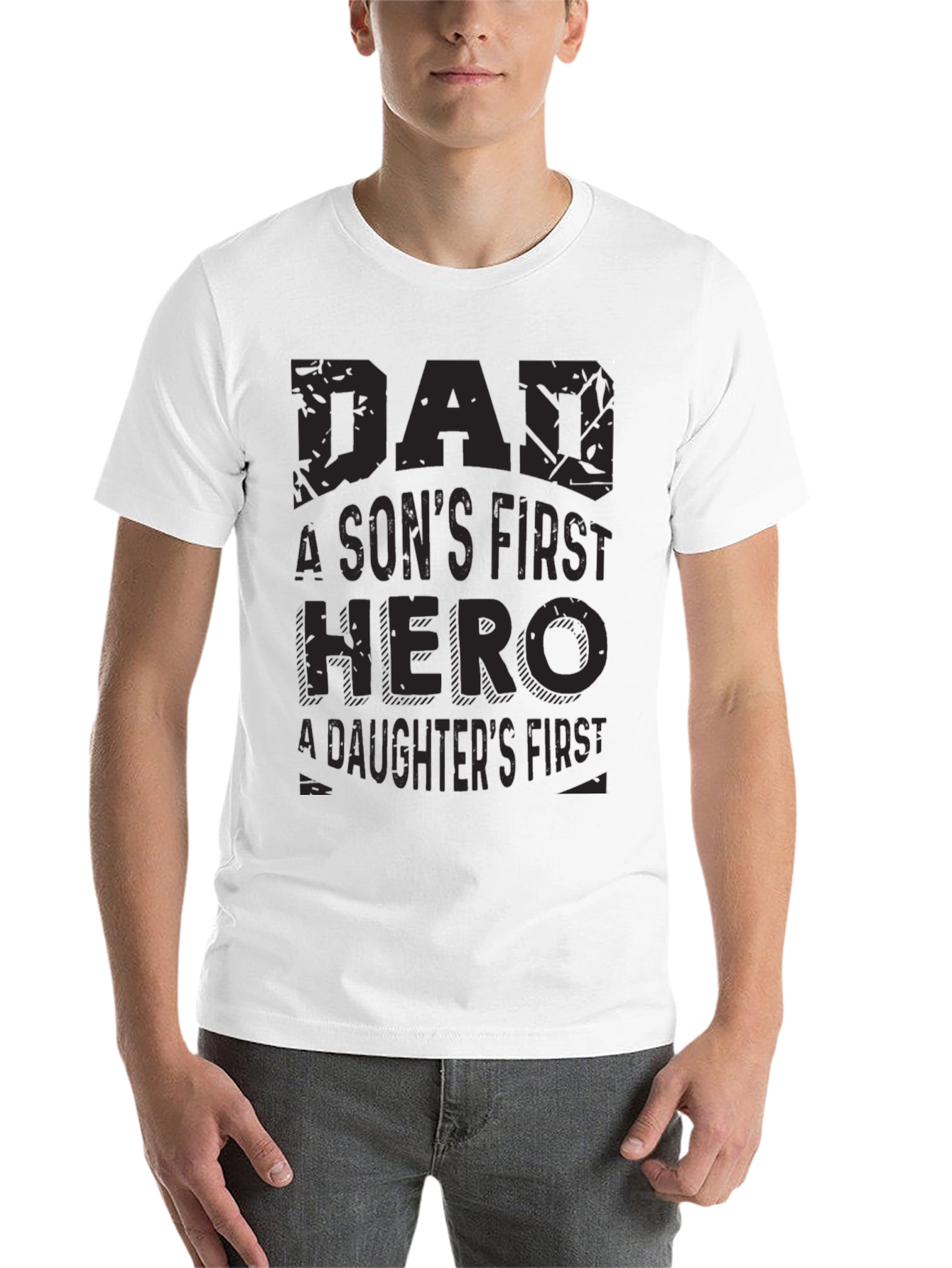 Black Dad Hero T-Shirt - Son's & Daughter's First Hero view 14