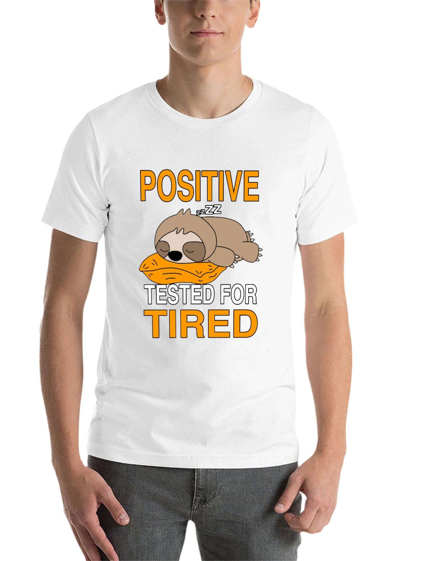 Black Positive Tested for Tired Sloth T-Shirt view 14
