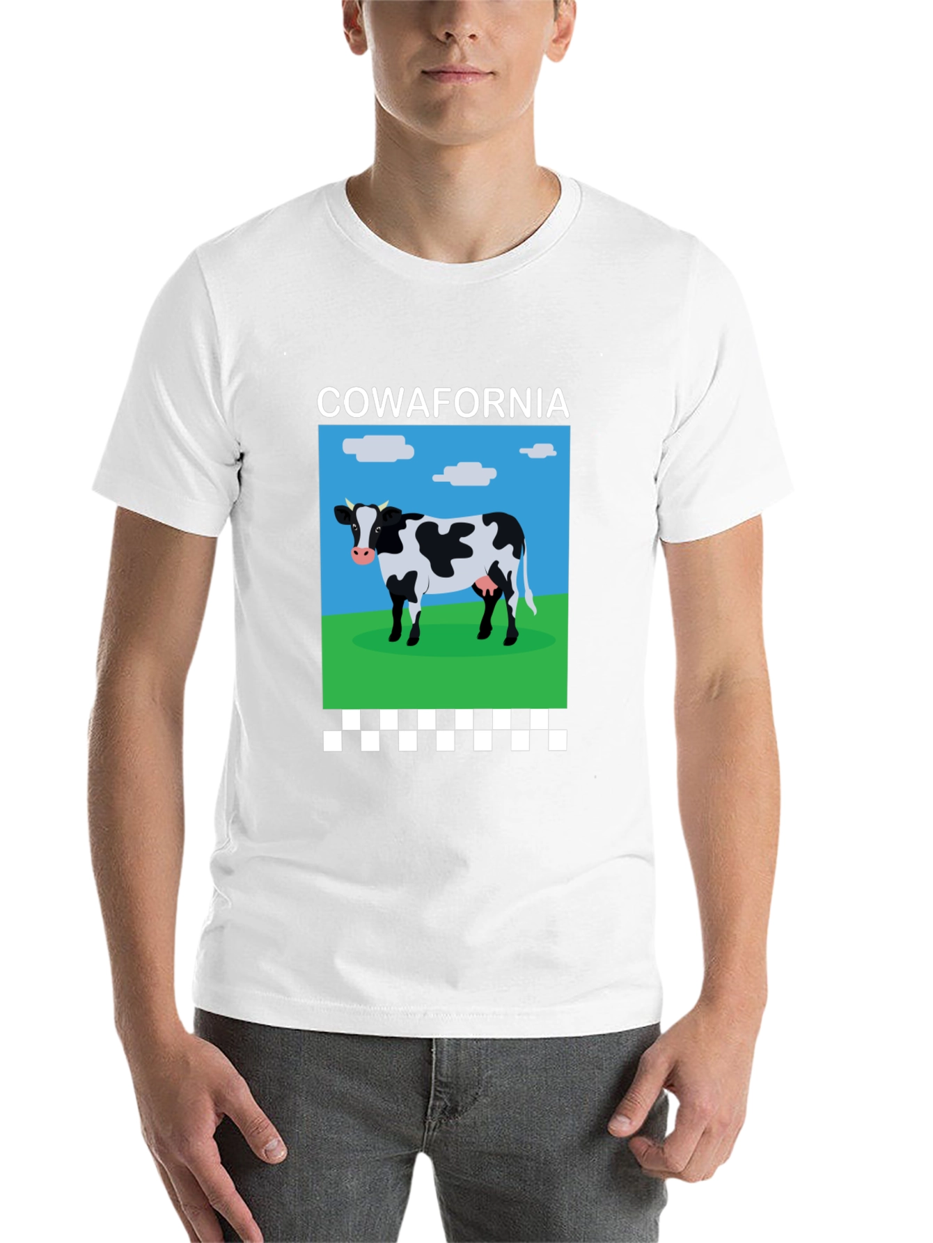 Black Cow-afornia T-Shirt: Hilarious Cow Design Tee view 14