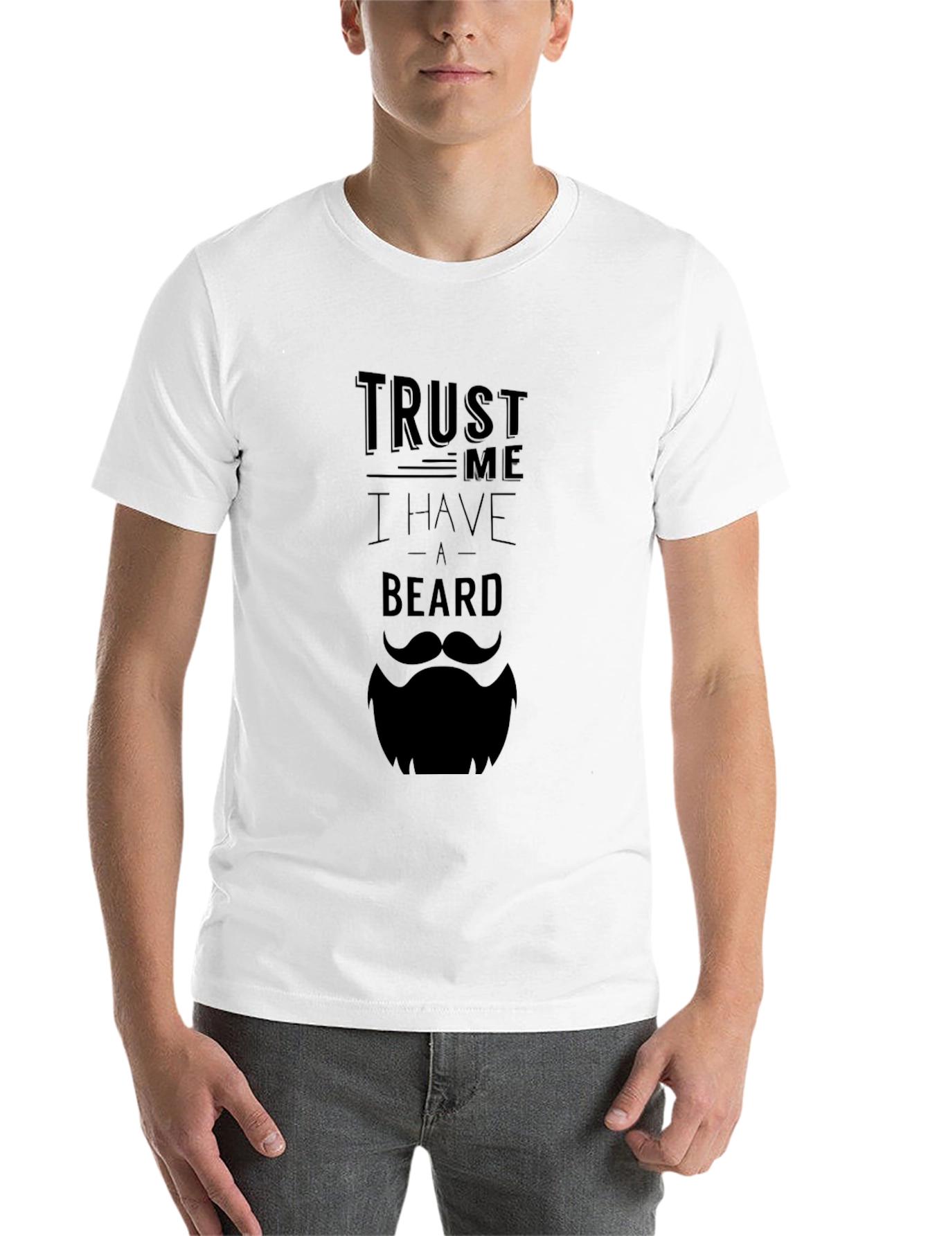Black Trust Me I Have A Beard Graphic T-Shirt view 14